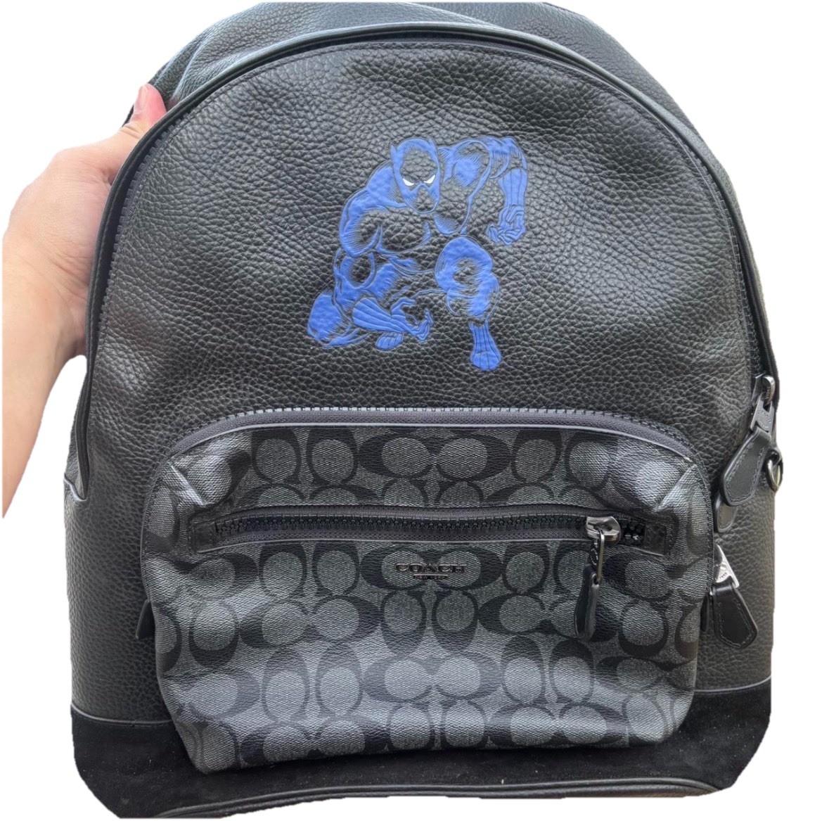COACH Disney x Marvel Black Panther Leather Backpack w/ Signature Canvas