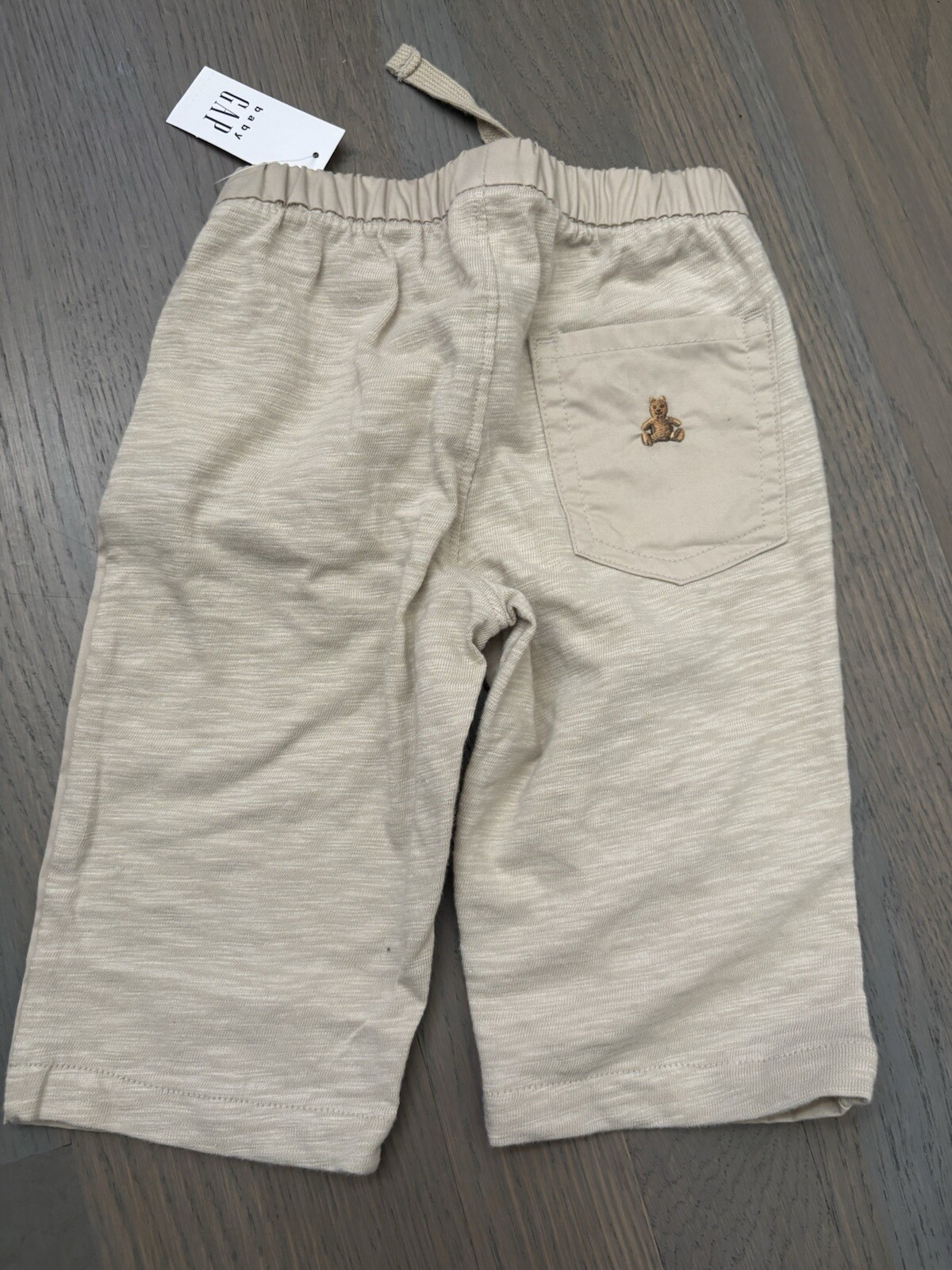 NWT Baby Gap boy 2-piece SPRING EASTER green plaid shirt khaki pant SET 3 6 9 12