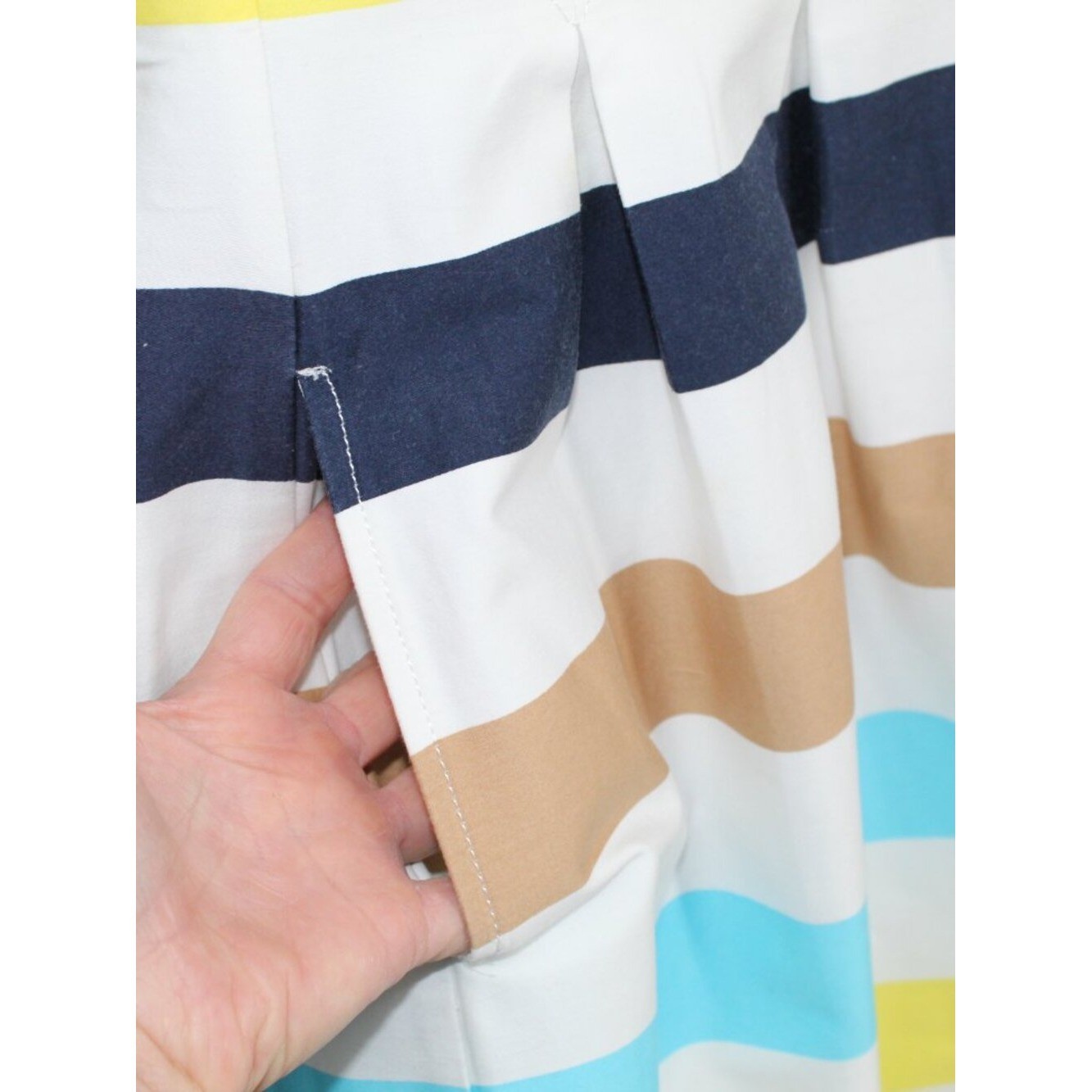 NINE WEST Multi-colored Striped Sleeveless Dress w/ Pockets Size 8 Fit & Flare