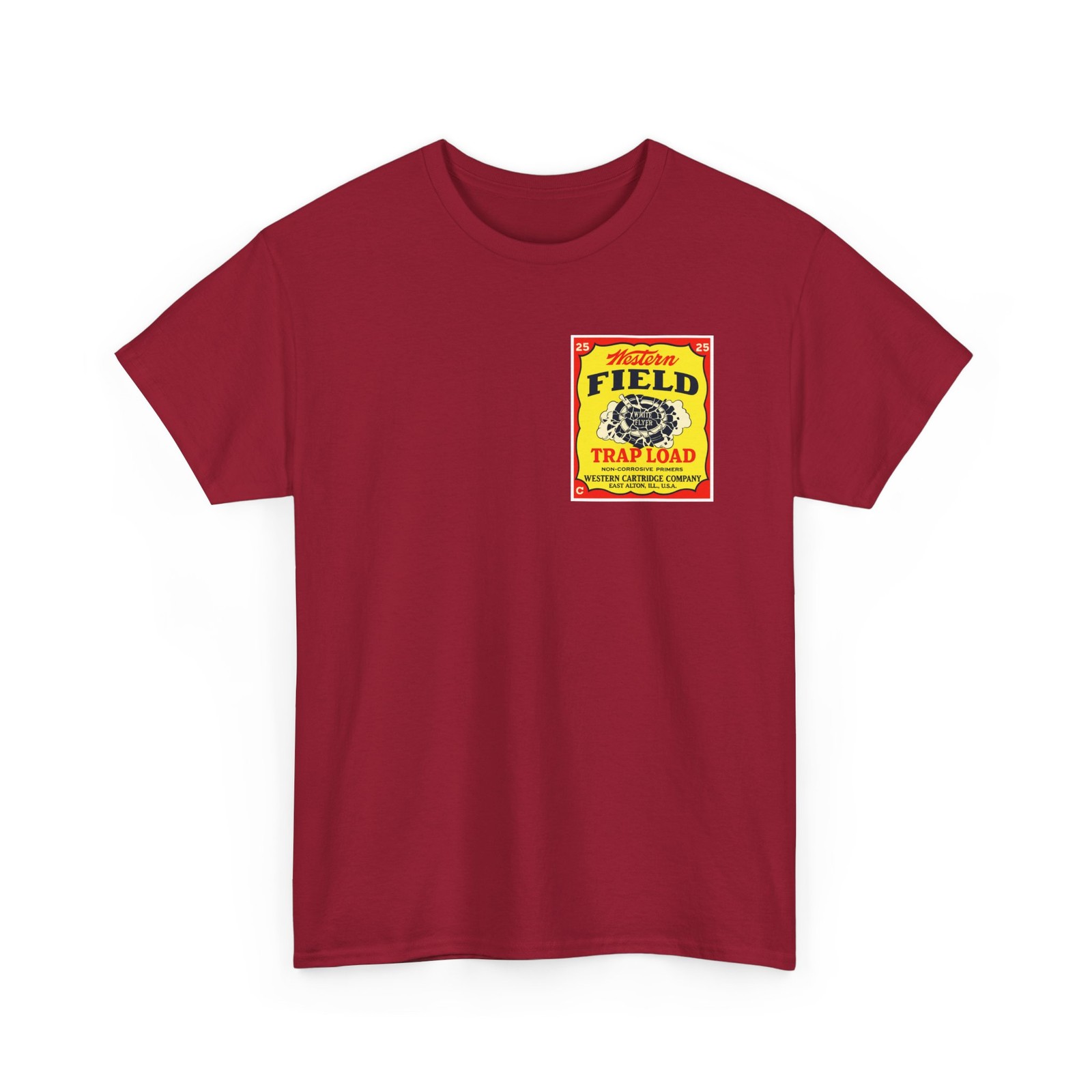 Western Field Trap Load Vintage Cartridge Gun Box Art Ammo Target Retro T-Shirt