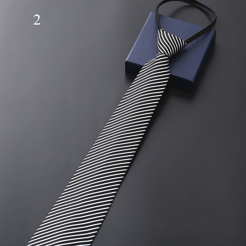 Lazy Men’s Zipper Necktie Solid Striped Casual Business Wedding Zip Up Neck Tie✔