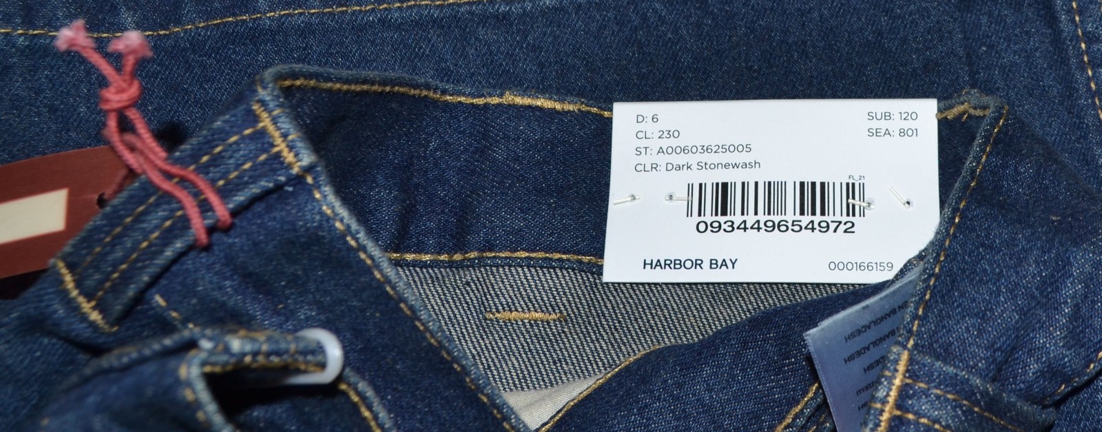 NEW 2 PAIR HB Harbor Bay Men’s Jeans Dark Stonewash Loose Fit Denim 44″ x 30″