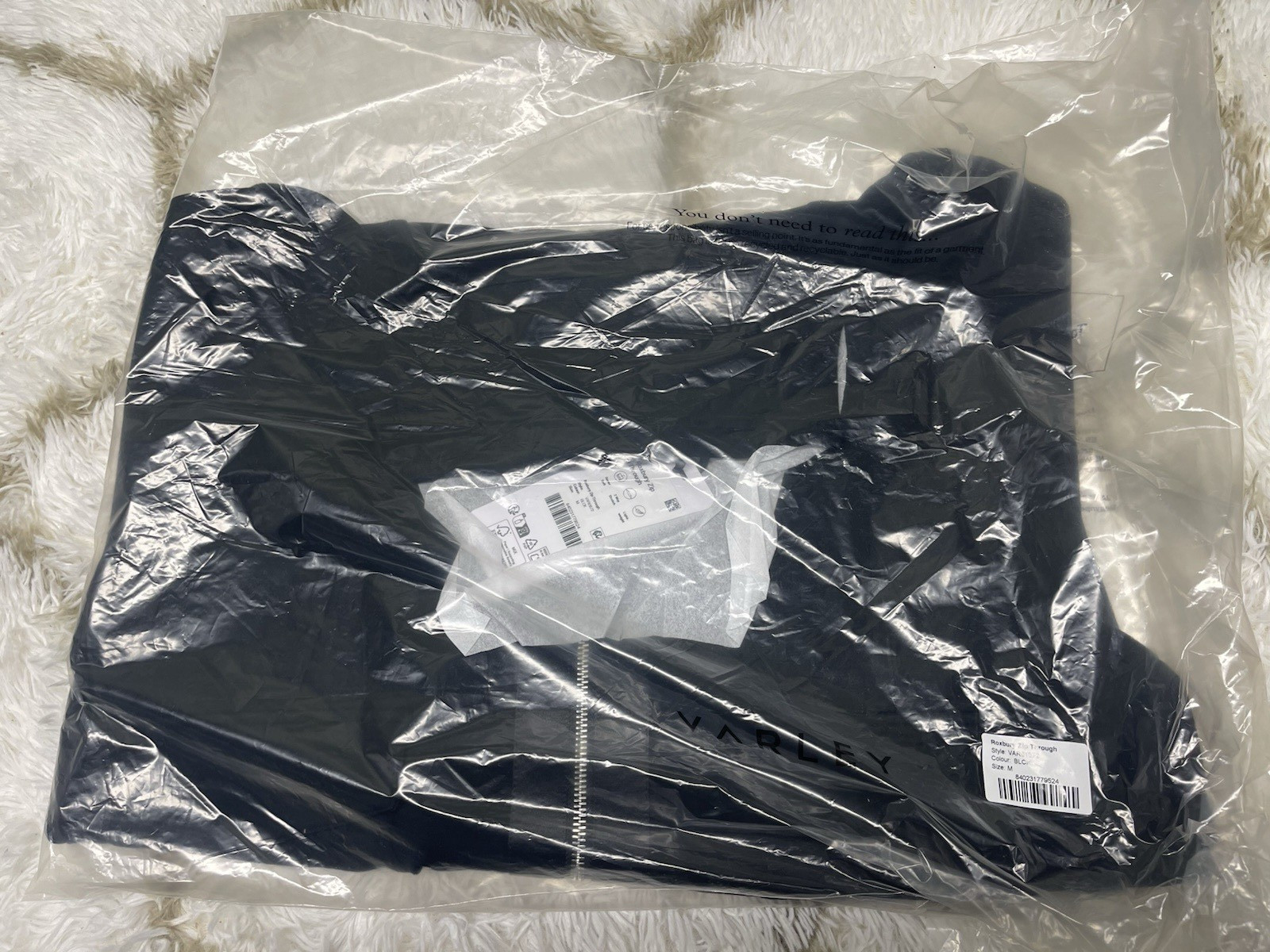 🧡*NWT*Varley Roxbury Zip-Through DoubleSoft® Fabric Women’s Size M – Black $178