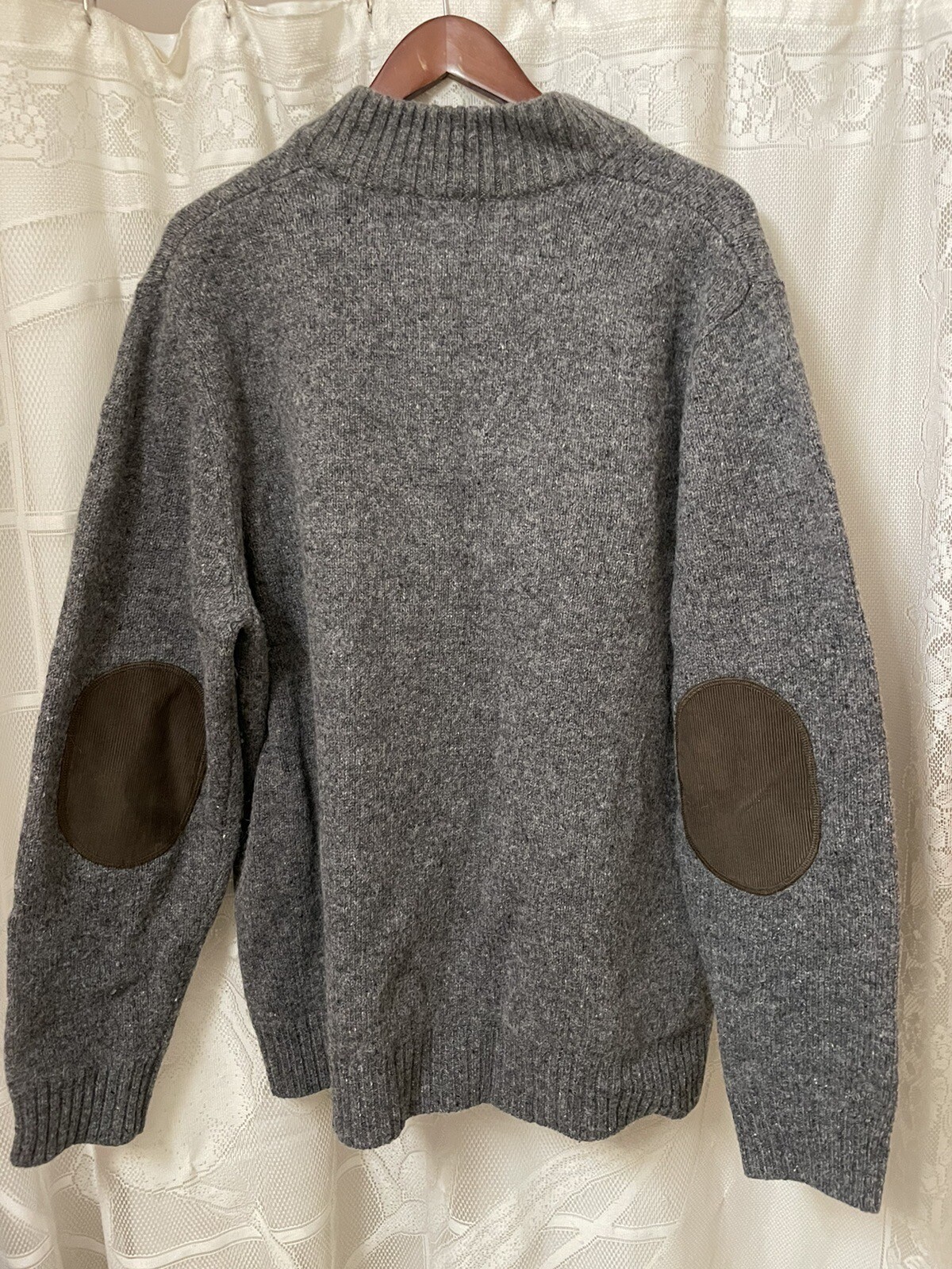 L.L. Bean Shetland Wool 1/4 Zip Sweater Gray Men’s XL Reg 285327