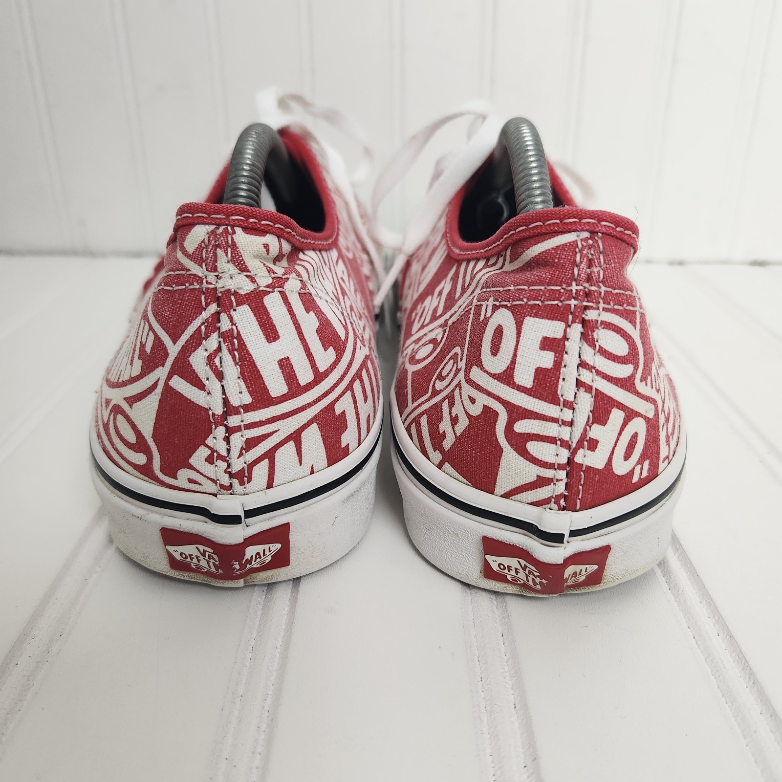 Vans Doheny OTW Mens Size 12 All Over Repeat Print Red/White Lace Up Sneakers