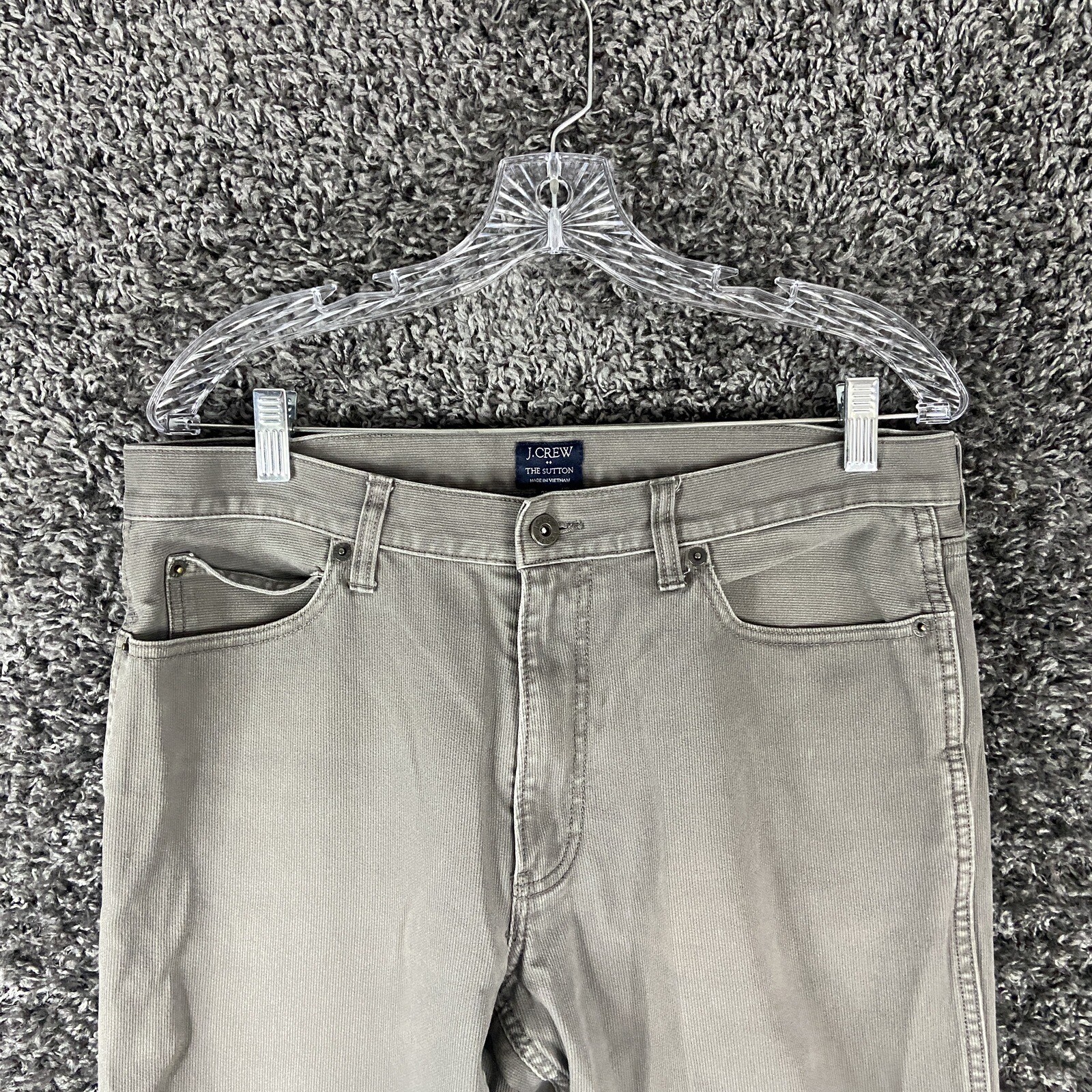 J Crew The Sutton Gray Pants Men’s 33×31