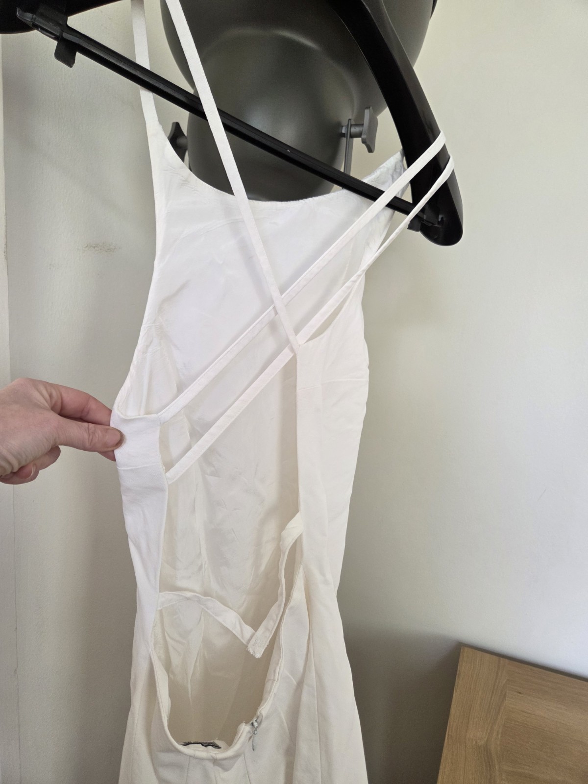 Vintage 90s Versus Gianni Versace White Mini Strappy Backless Dress Y2K UK8 -10