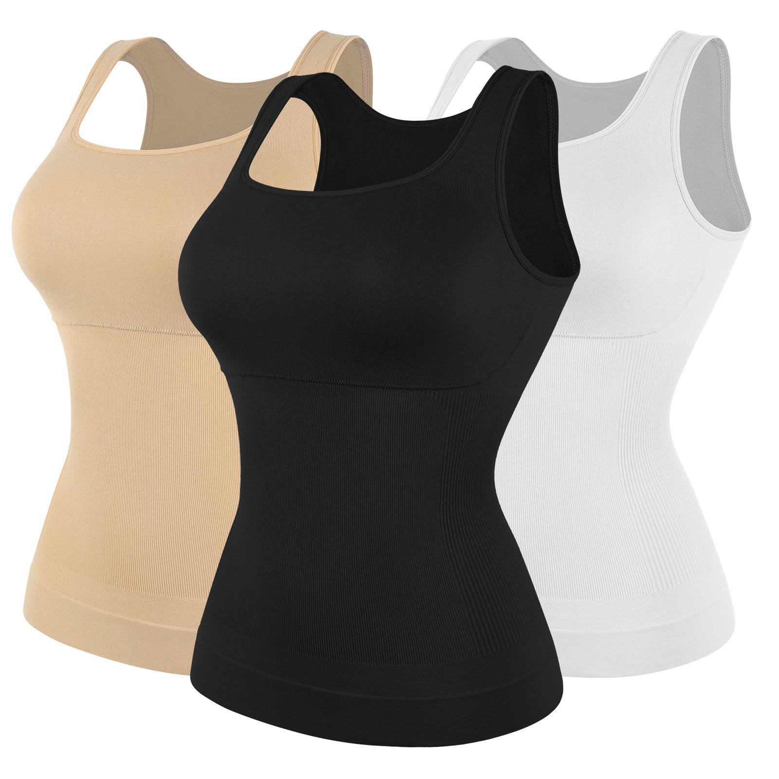Shapewear Tops with Tummy Control Shapewear Tanks Square Neck Compression Tank
