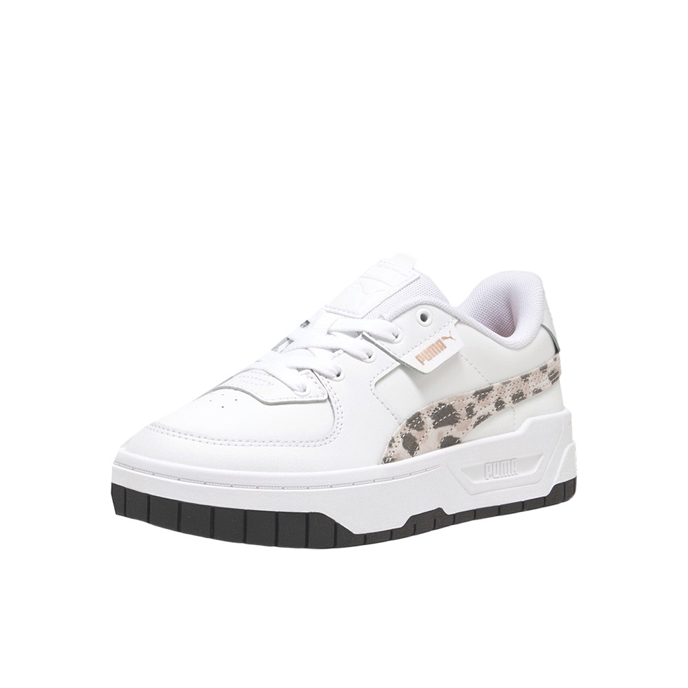 PUMA Cali Dream Animal Print Lace Up Youth Girls White Sneakers Casual Shoes 39