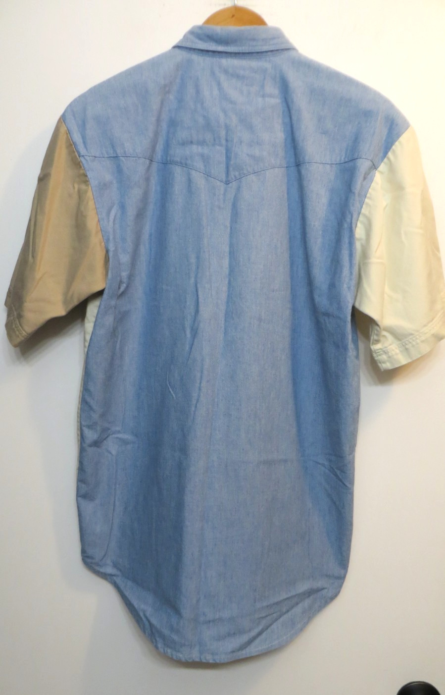 Wrangler Shirt Mens Small Multicolor Color Block Retro Western Snap Up Cowboy