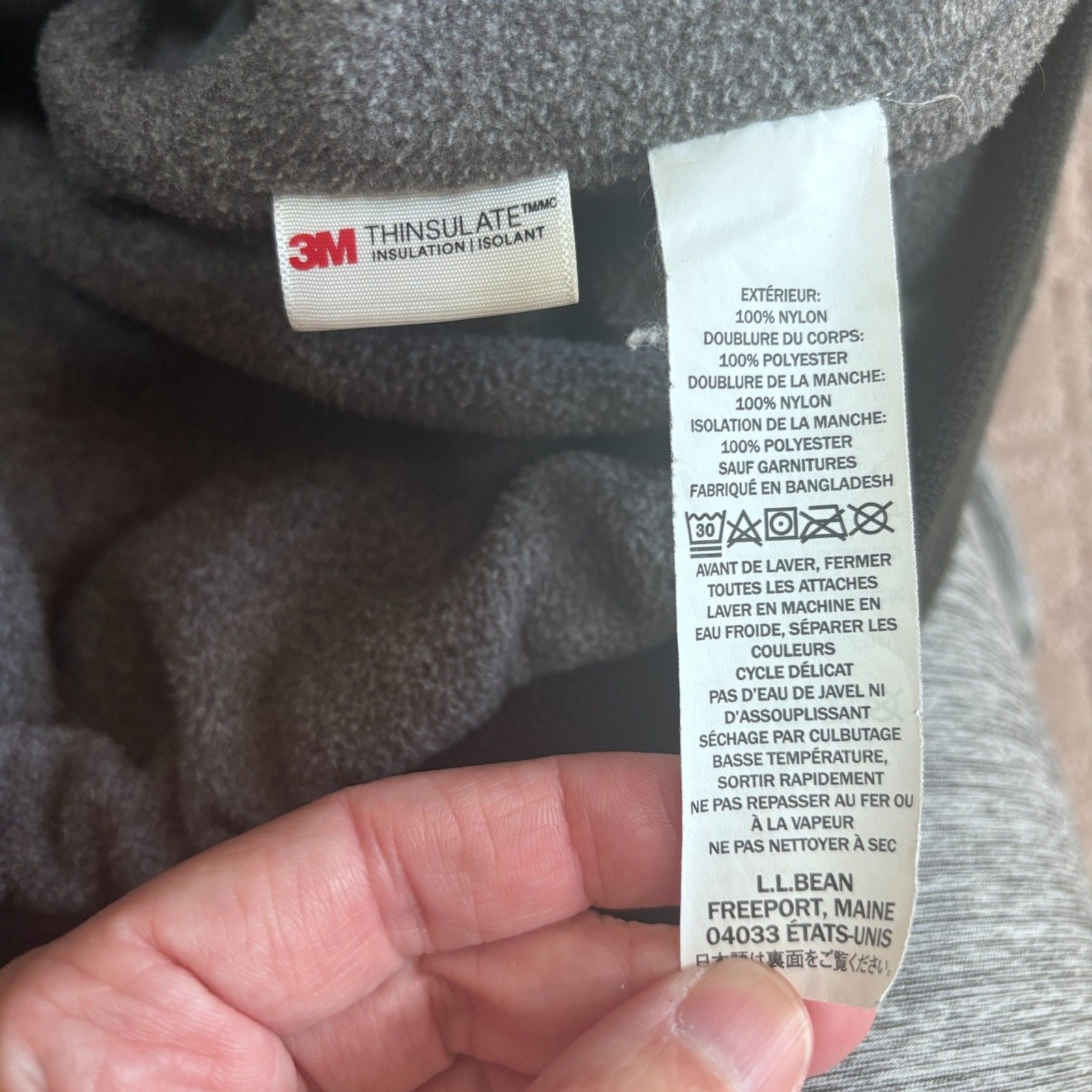 L.L. Bean Fleece Lined Three Season Jacket Men M Nylon Soft Shell Black Full Zip