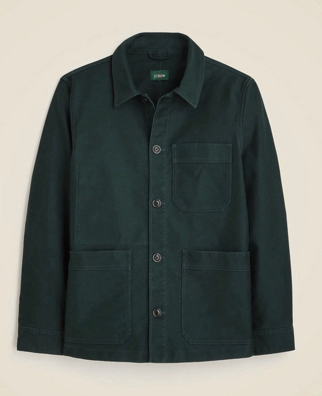 J.CREW Men’s Dark Forest Green Cotton Moleskin Chore Jacket Size Small
