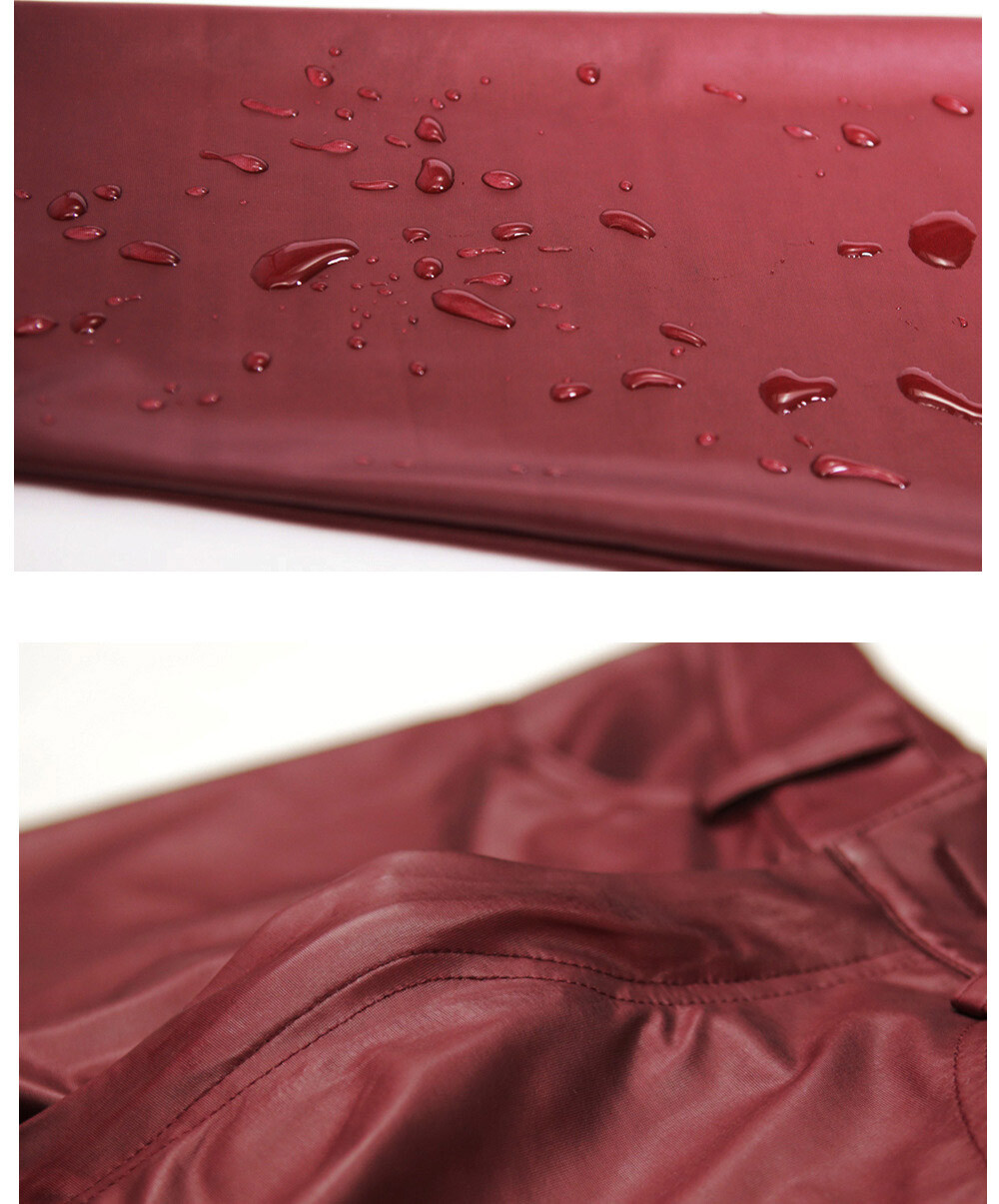 Men’s Soft PU Faux Leather Slim Fit Trousers Long Pants Stretchy Tight Leggings