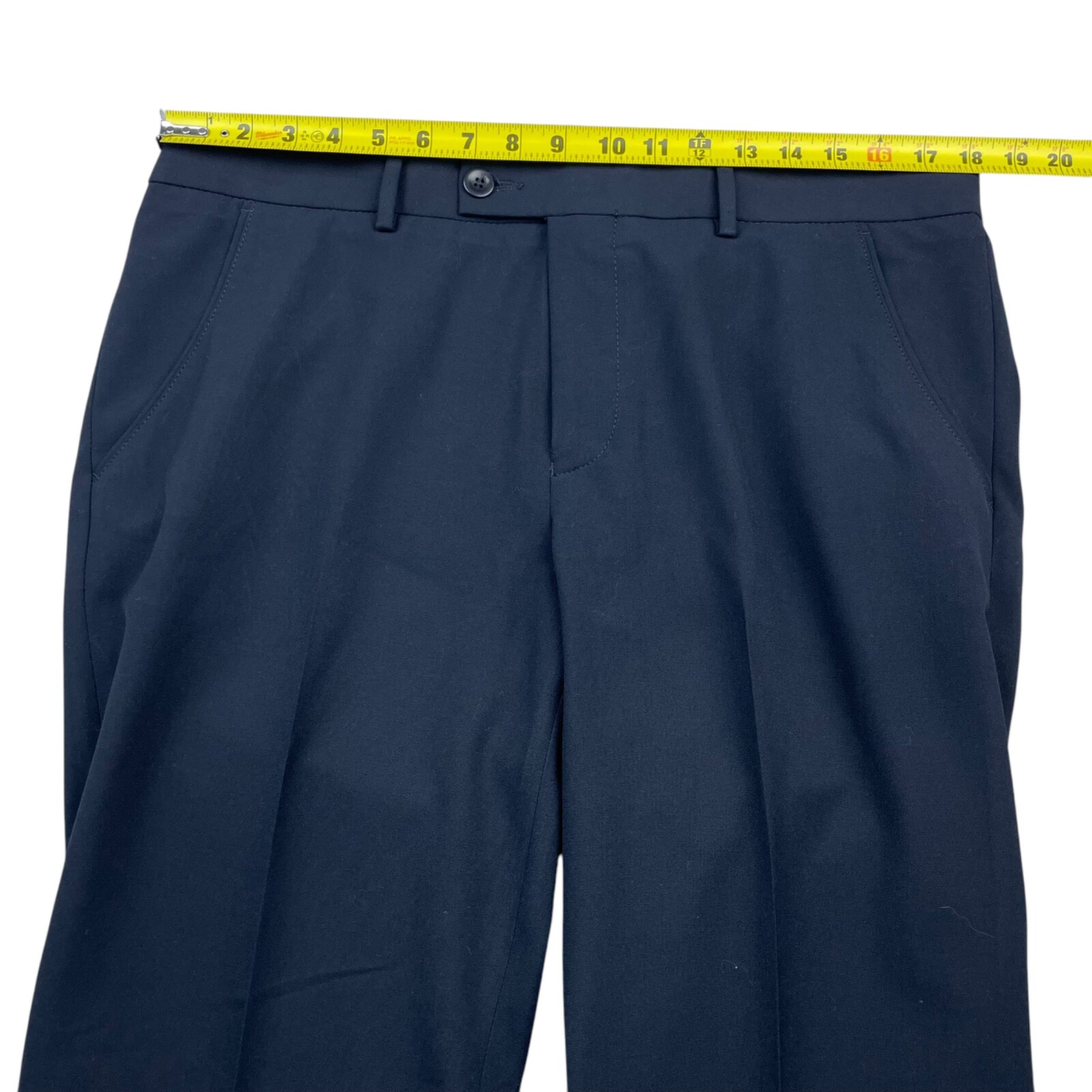 Alberto Men’s Ceramica Modern Fit Flat Front Chino Pants Navy Blue • 36×26