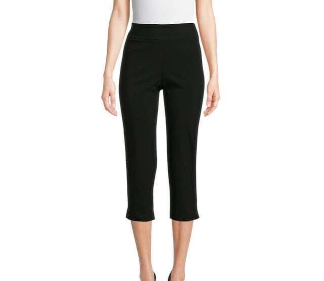 Women’s Black Pull-On Stretch Capri’s: L(12/14)-XXL(20)