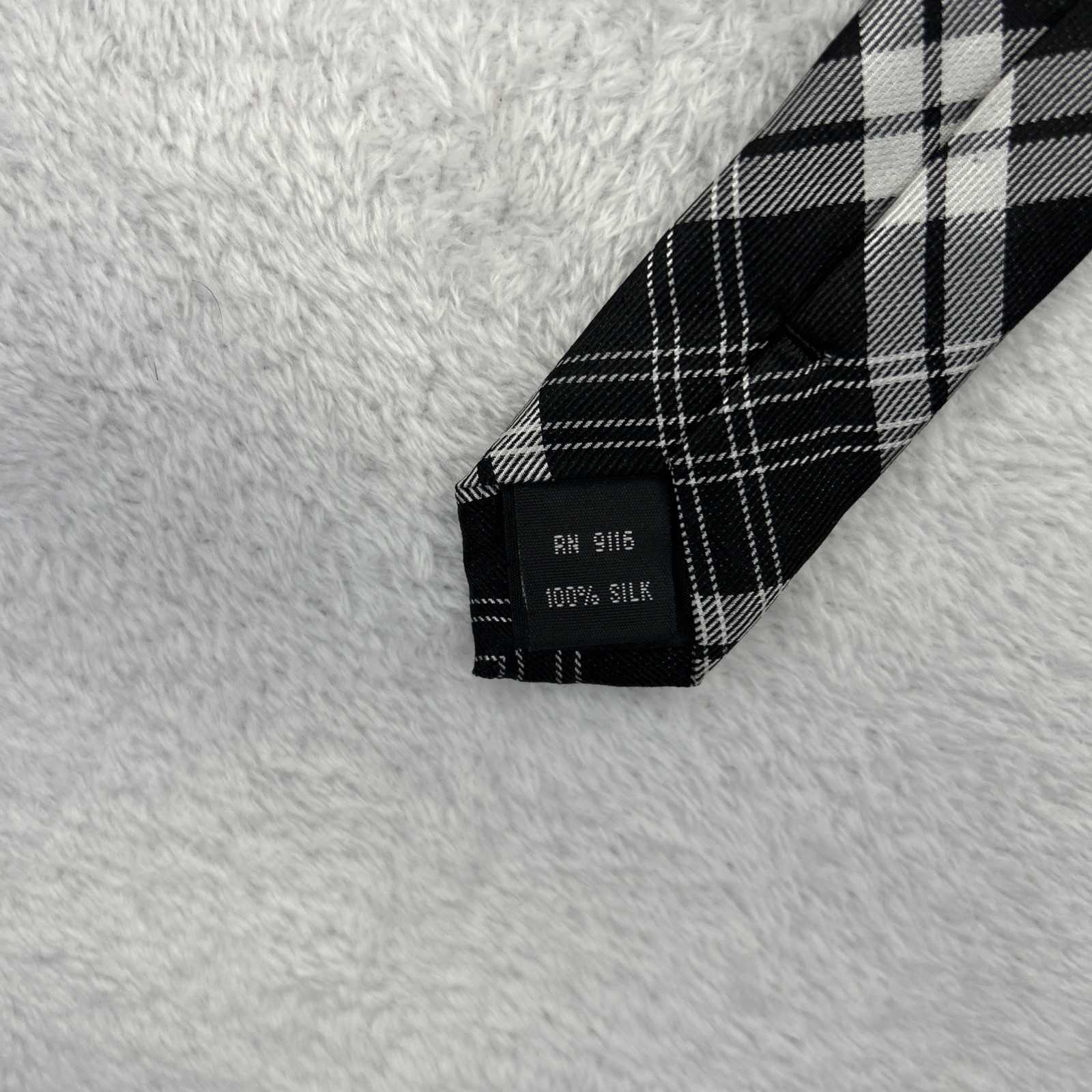 J.S Blank & Co. Black Silver Plaid Men’s Necktie 2.75”x 60” 100% Silk