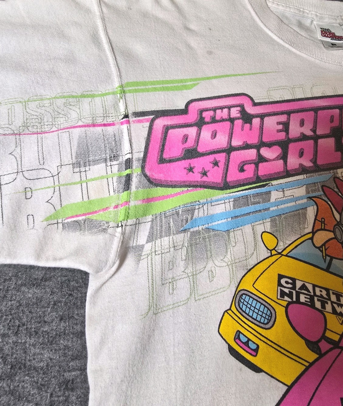 Vtg 02 Powerpuff Girls Wacky Racing Cartoon Network Tee Size L Racing Champions