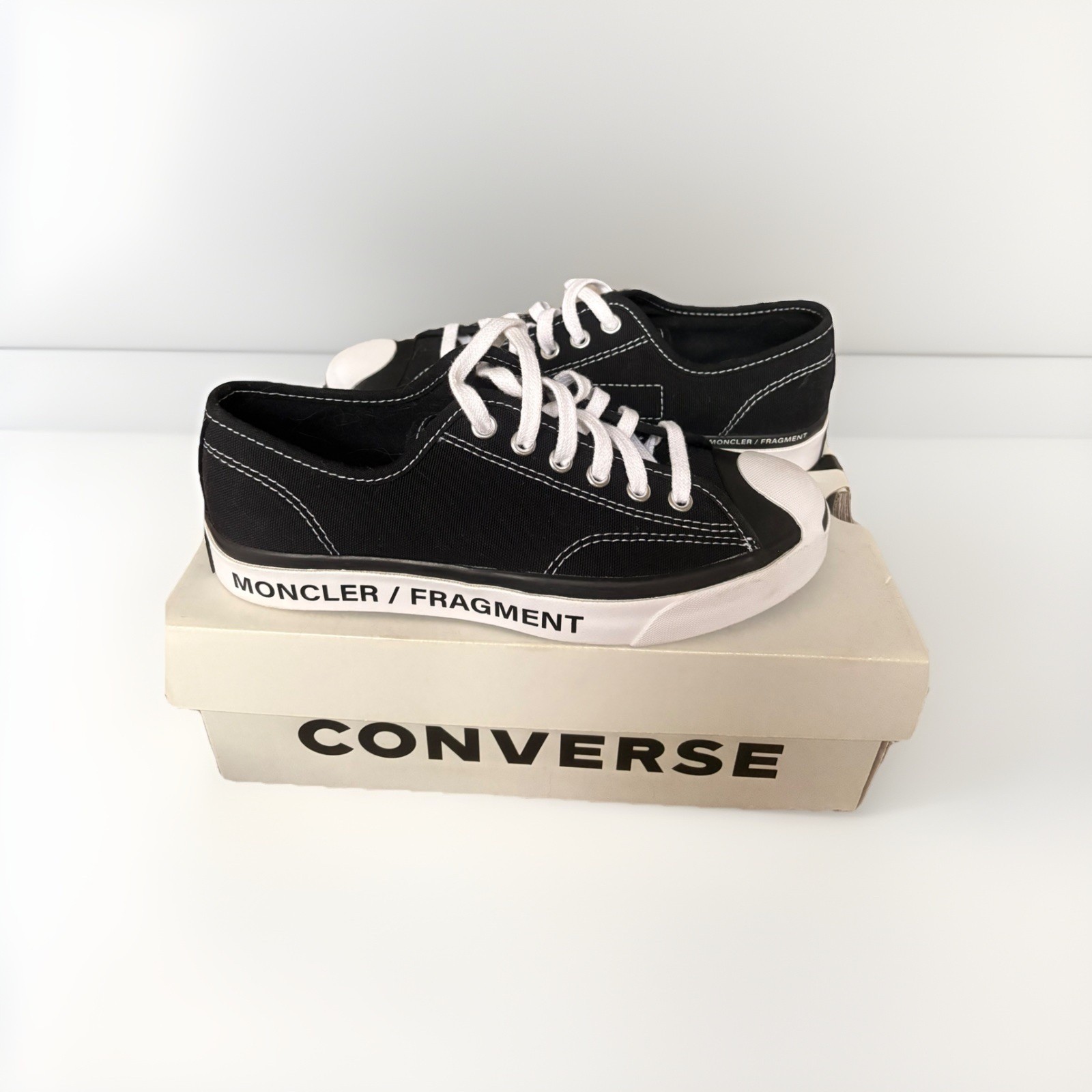 Size 5 M- Fragment Design x Moncler x Converse Jack Purcell Black (Rare Collab)
