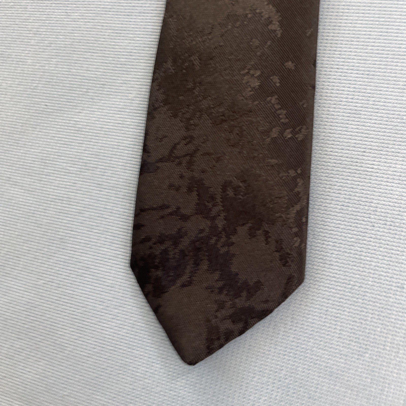 Impact Vtg Slim Necktie Made USA Optical Abstract Art Black Super Skinny 1.7×58″