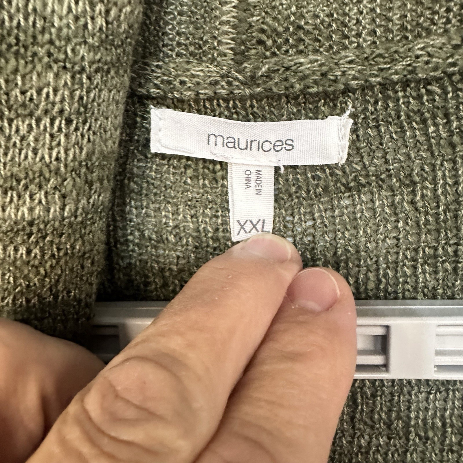 Maurice’s XXL Women’s Open Front Olive Green Cardigan With Fringe Sweater