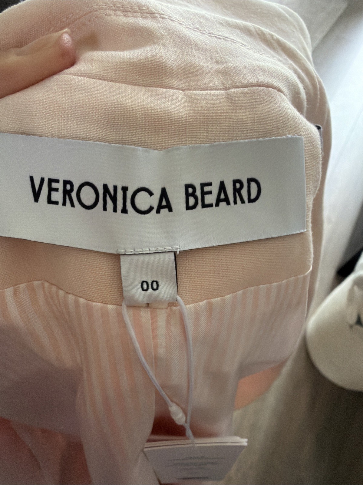 Veronica Beard Cutaway Dickey Jacket Blazer NWT Linen Blend $648 Pink Haze 00