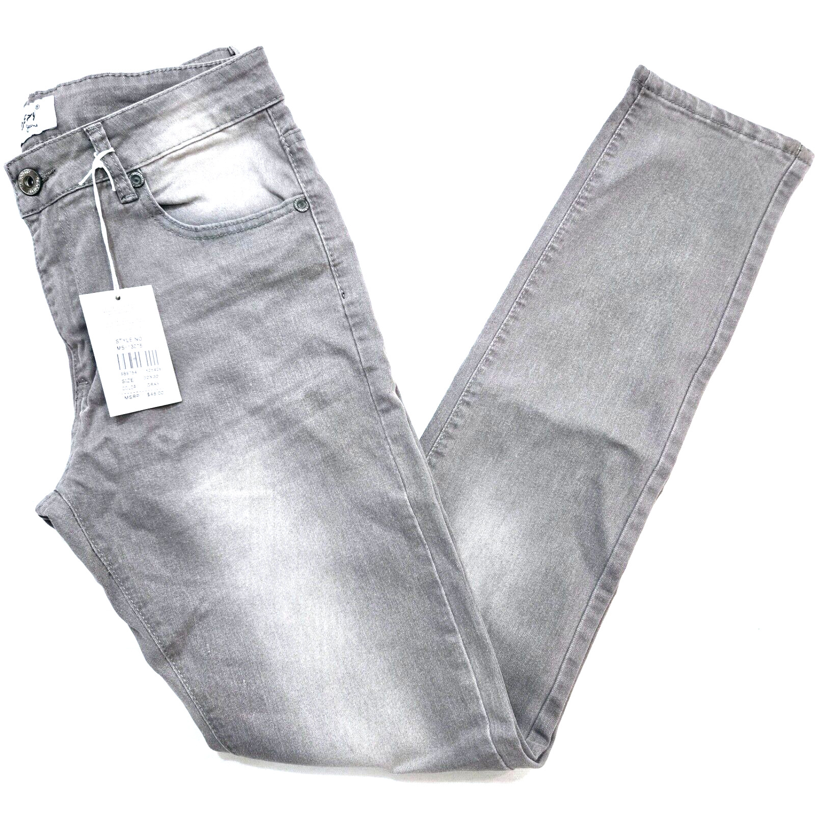 M.Society Men’s 32×32 Skinny Fit Gray Jeans Solid Stylish Denim Premium Quality
