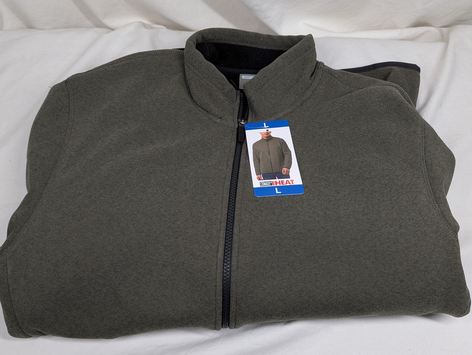 Men’s 32 Degrees Full Zip Lined Jacket Green Size Large (L)