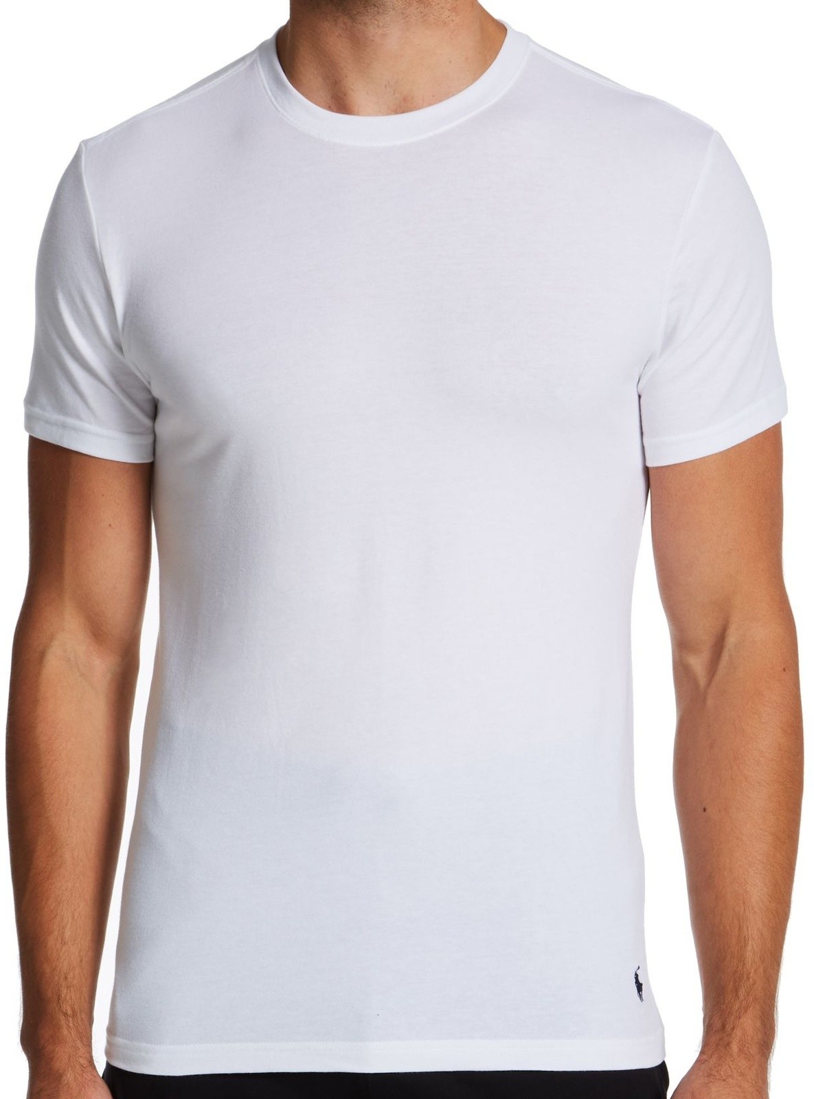 Polo Ralph Lauren Mens 4X Crew Neck T-Shirt 3 Pack White Stretch Cotton Blend