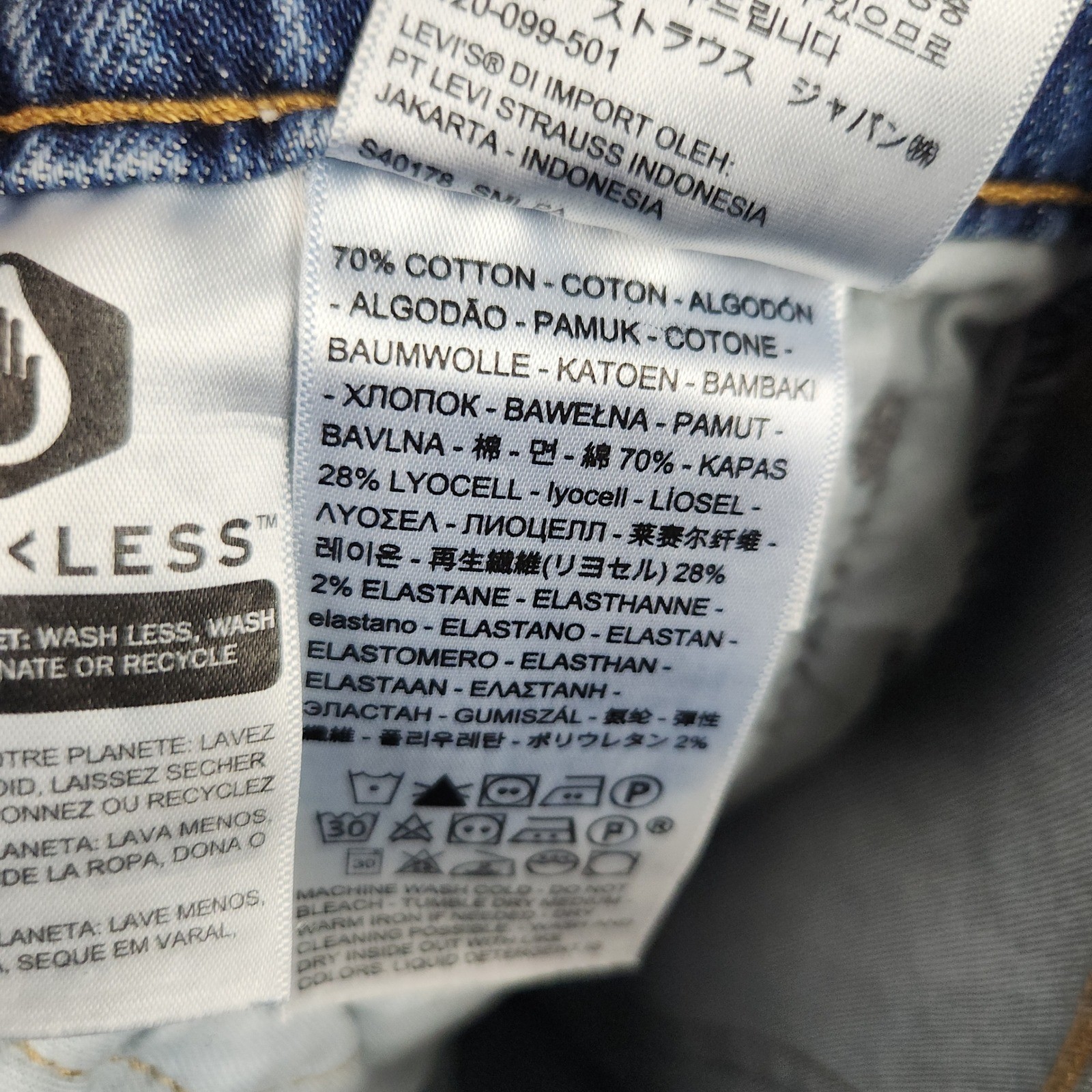 Levi’s 513 Slim Straight Jeans Mens Size 30×32 Blue Stretch Slim Seat Thigh