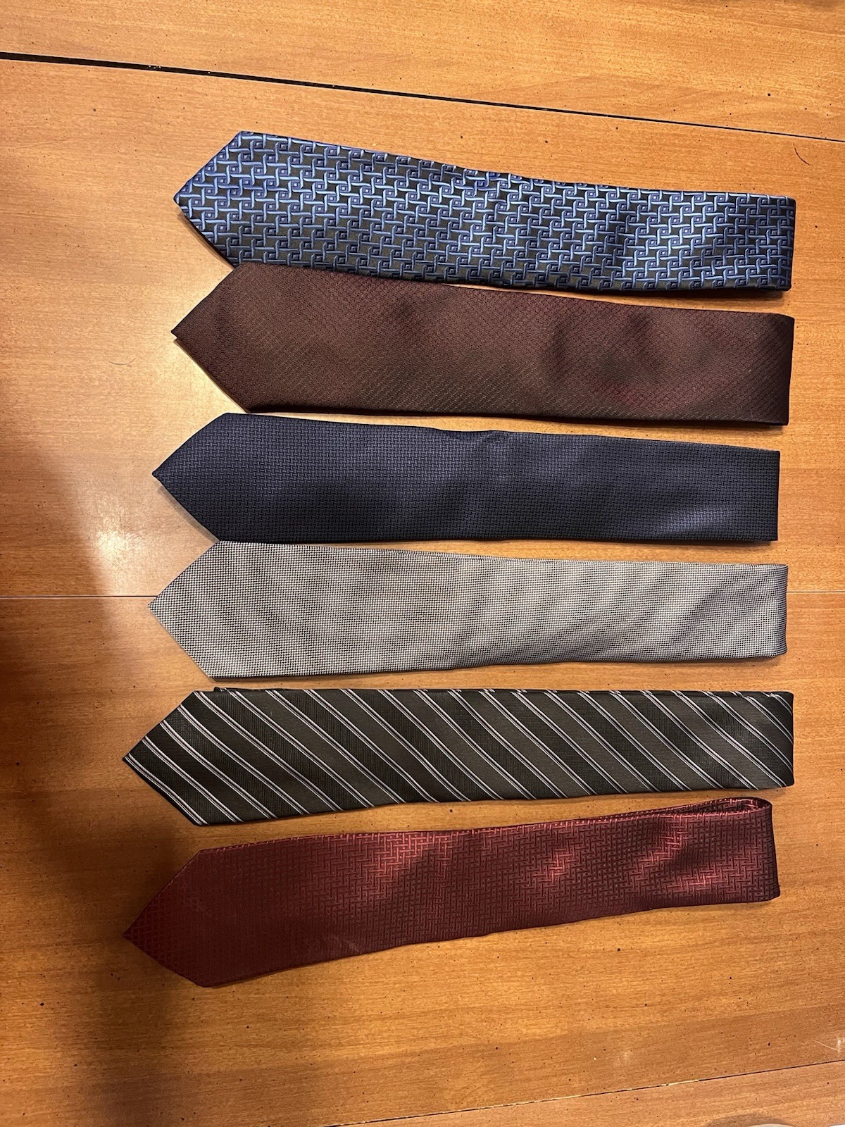 WeiShang Set Of 6 Tie Lot 100% Silk Ties