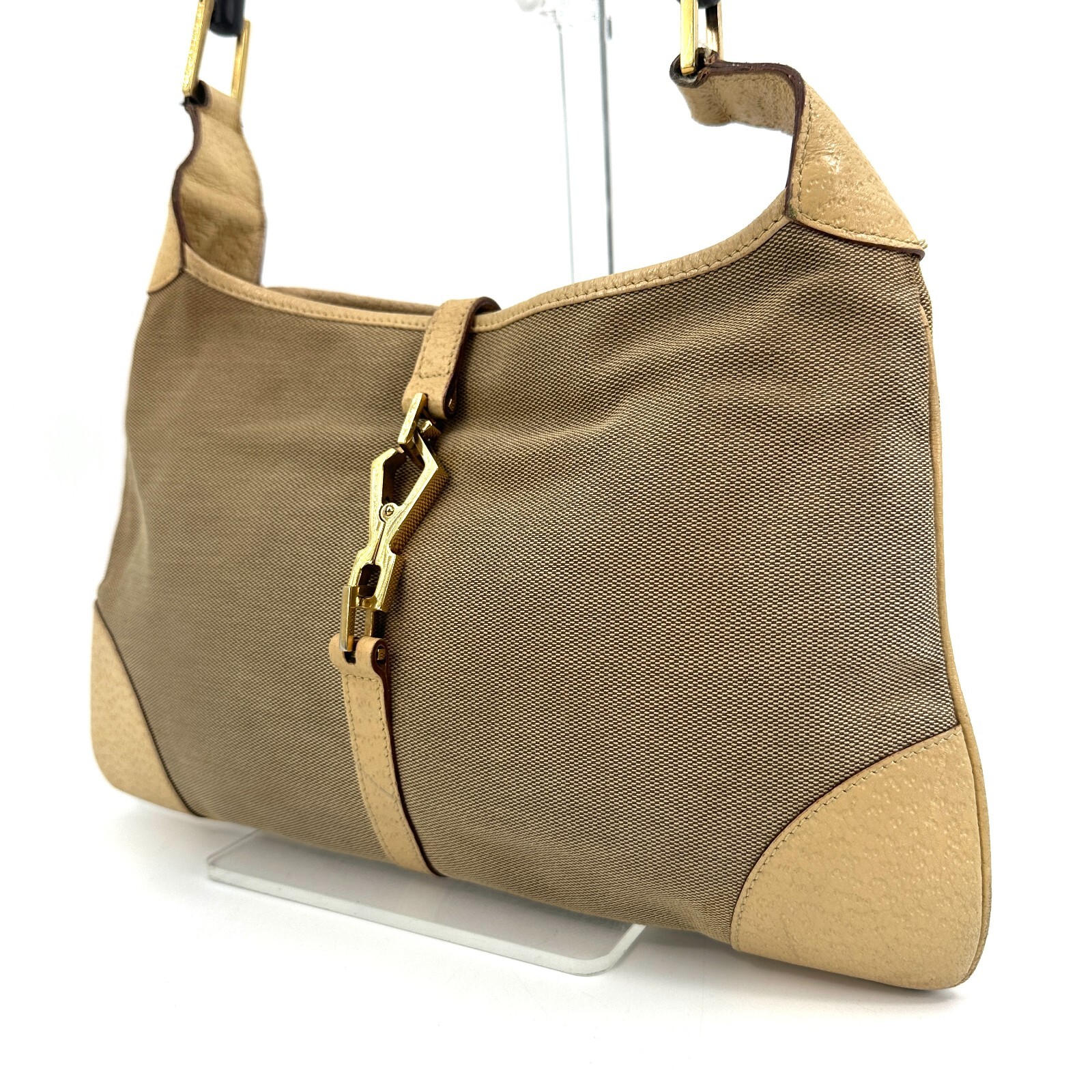 Gucci bamboo jackie shoulder bag Purse Canvas Authentic