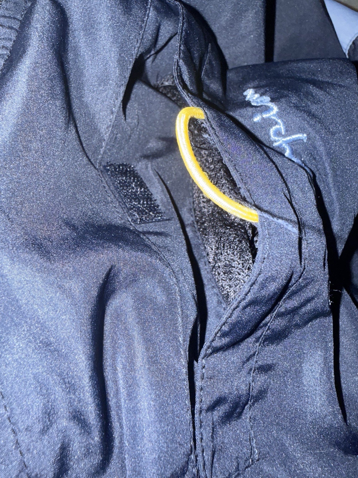 Champion dark blue–Black Hooded Windbreaker with Light Gray Shoulder Panels