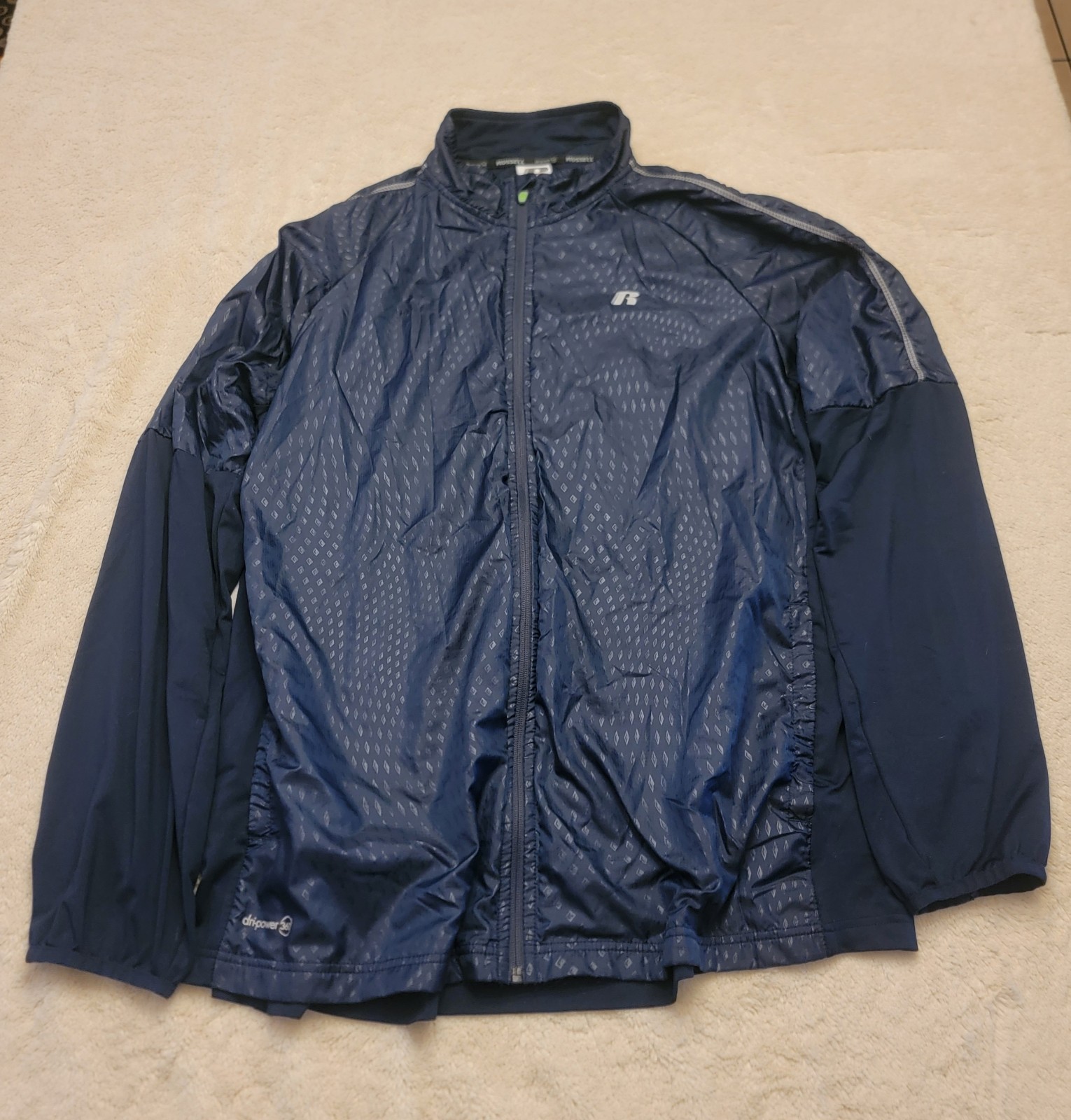 Russell Athletic Dri-Power 360 Men’s XL Windbreaker Full Zip Lightweight Jacket
