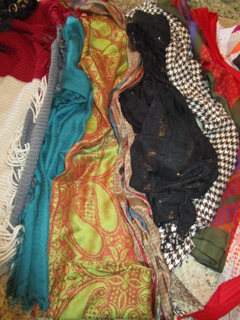 25 PRINT DESIGNS SCARFS….Various colors styles prints lengths and materials