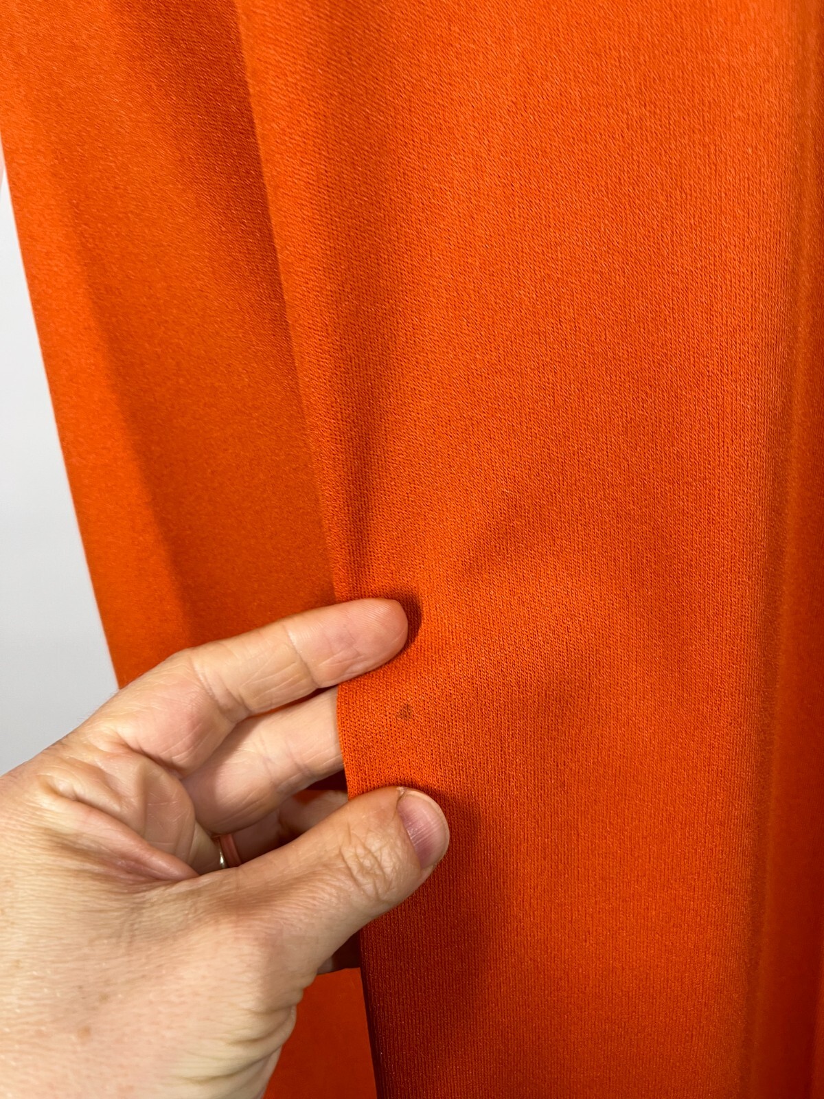 Vintage 1970s Sylvia Ann Maxi Dress Cape Set Knit Back Zip Empire Waist Orange