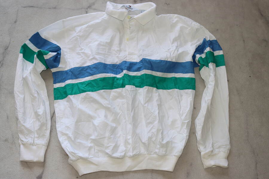 Vintage Norsport Cotton Pullover 1/4 Button Up With Pocket XXL