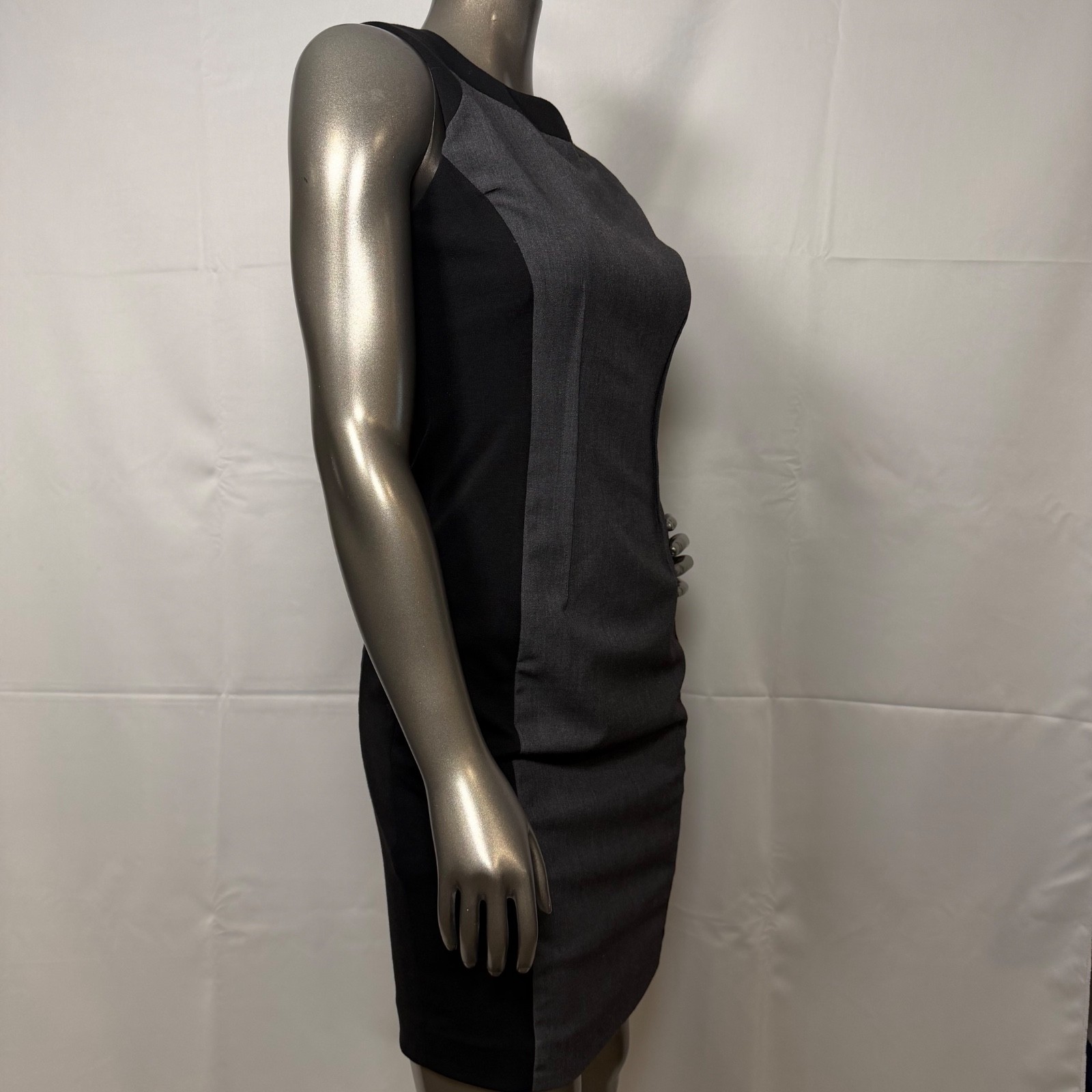 Calvin Klein Womens Black Grey Textured Colorblock Sheath Dress Size 10