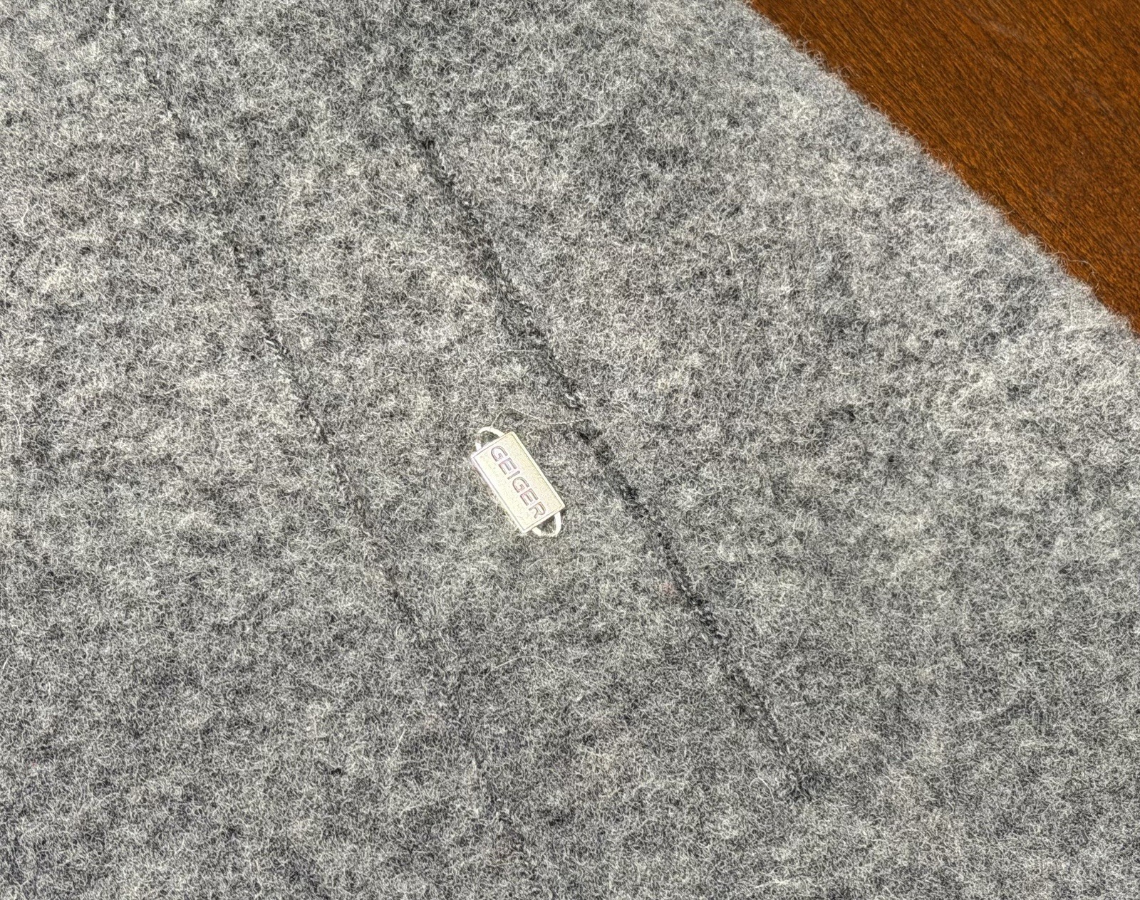 Geiger Austria 38 Boiled Wool Car Coat Gray Jacket Pockets Zip Up Toggle Button