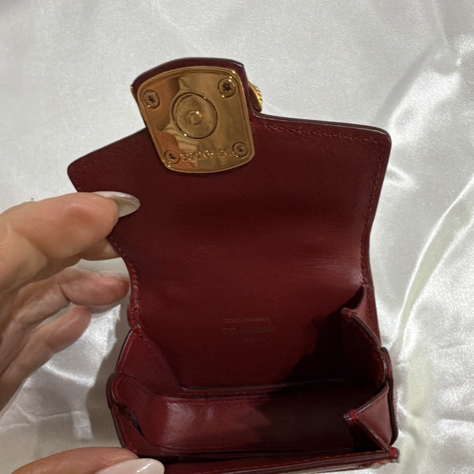 Dolce&Gabbana Burgundy Mini Top Handle Bag Gold Hardware DG Logo Magnetic