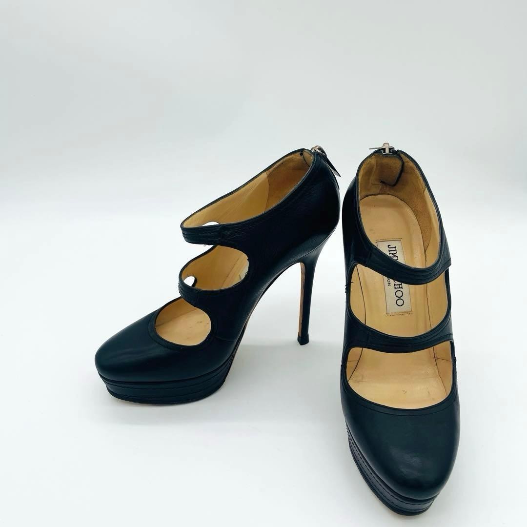 Jimmy Choo Leather Pumps Triple Strap Black Women’s Size EU35/US5
