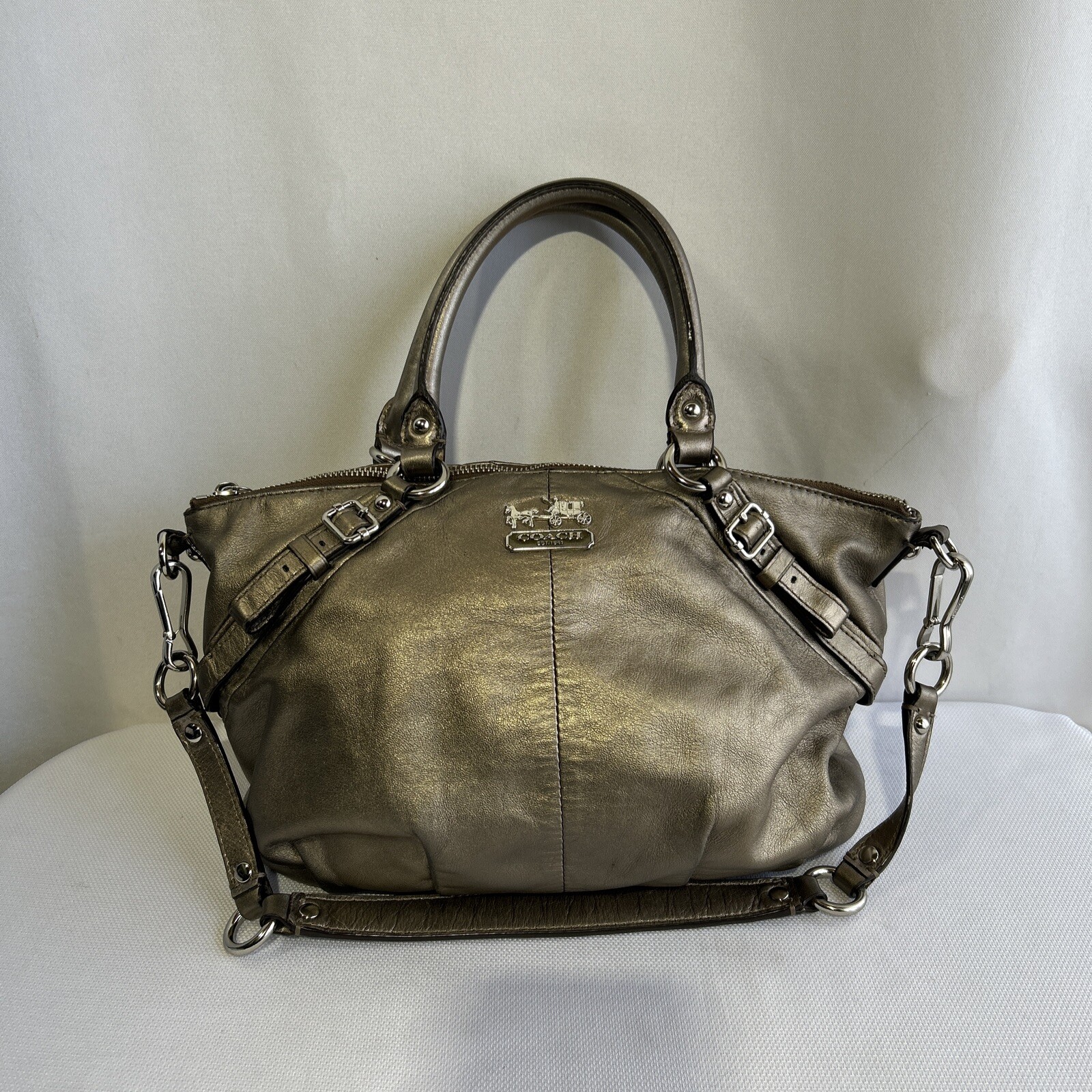 :Chic Classic COACH 15960 *Madison Sophia* BRONZE Leather Satchel Shoulder Purse