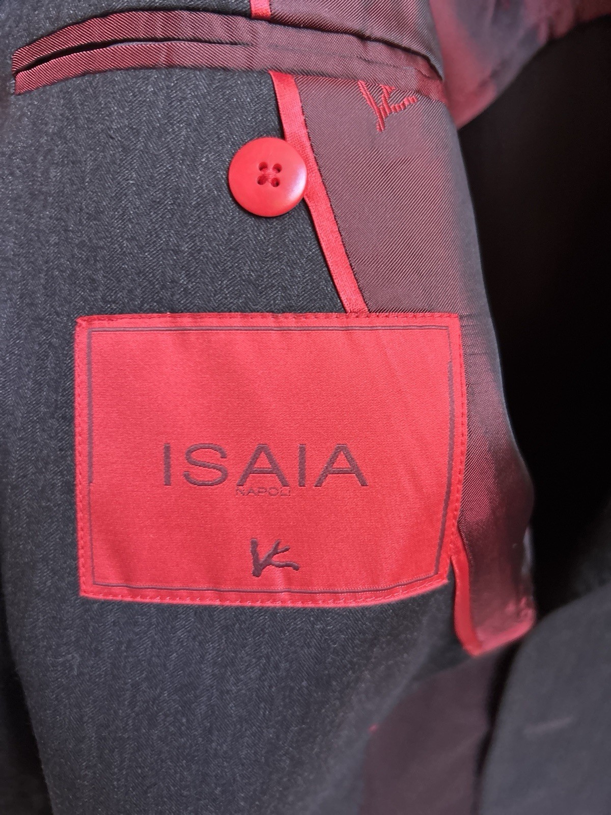 ISAIA men’s “Gregory” wool / silk sport jacket coat – dark gray -EU 58L US 44L