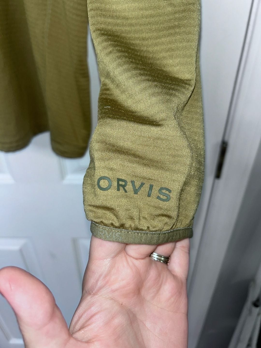 Orvis Grid Fleece Half-Zip Pullover Olive Green