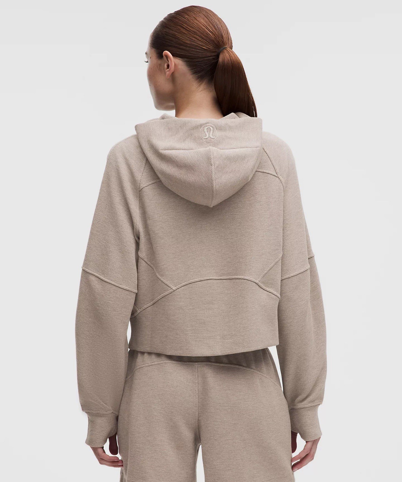 Lululemon Size XS/Small Scuba Oversized Full-Zip Hoodie Waffle, Warm Ash Grey