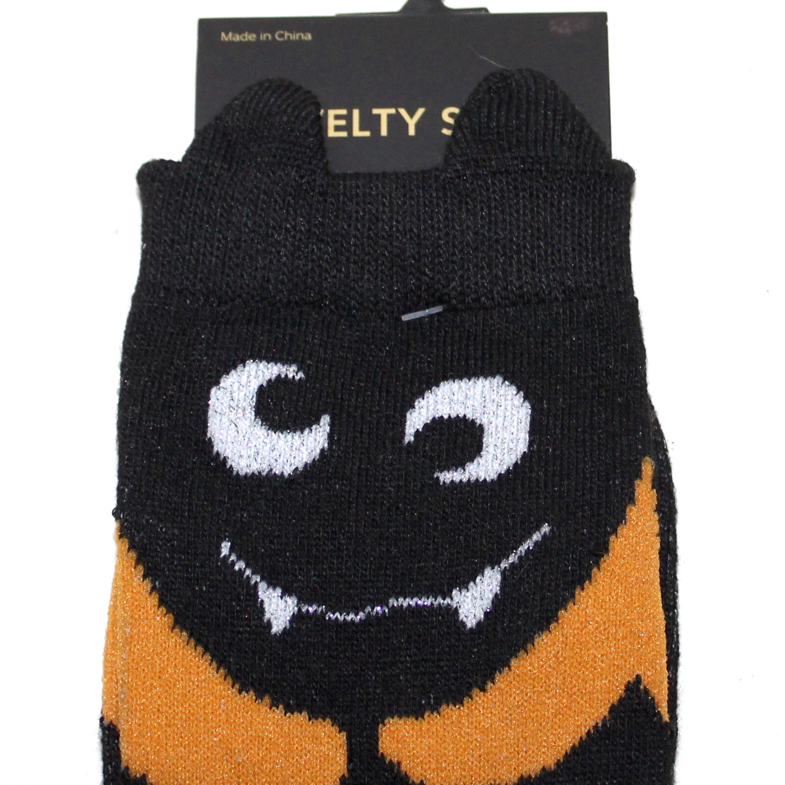 1 pair Socks Feeling Batty Halloween Bat Ears women vampire black fun Jo-Ann