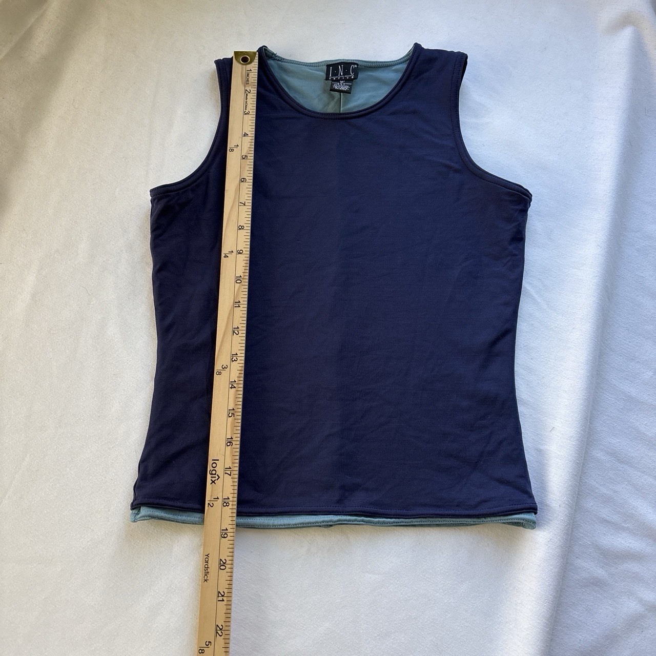 I.N.C. Navy Blue Solid Scoop Neck Jersey Tank Top Sleeveless Petite P