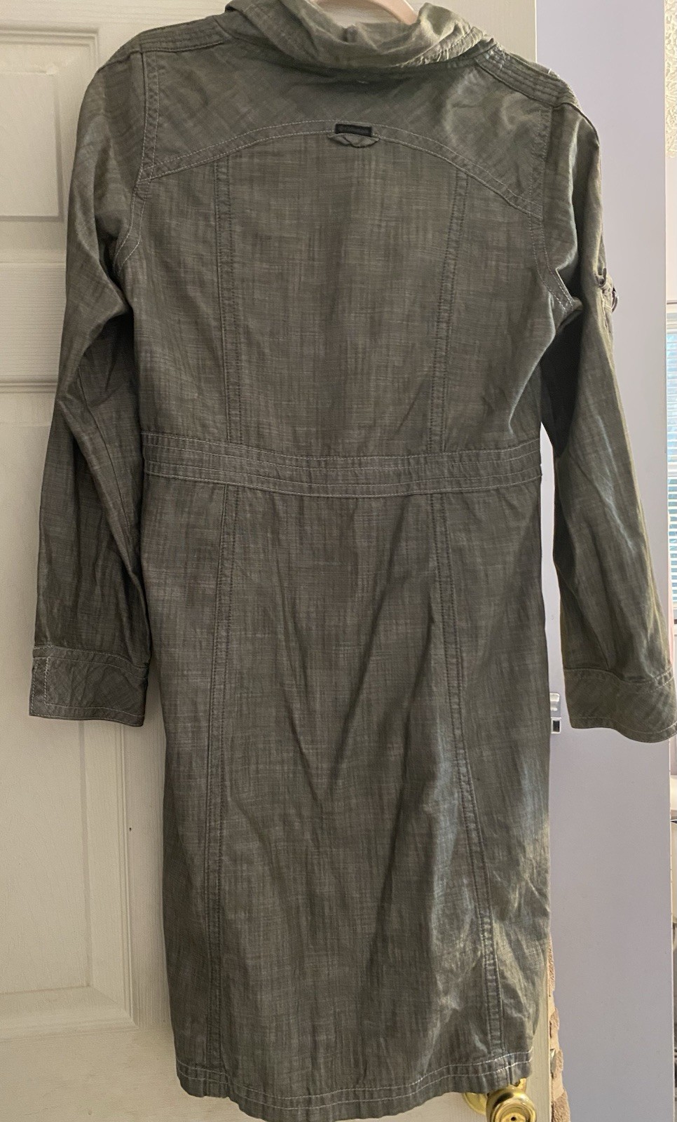 Columbia Women’s Gray Collared Shirt Dress Long Sleeve Button Front M