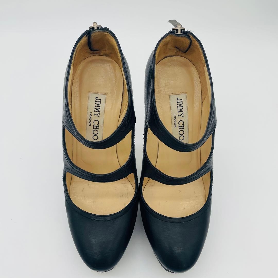 Jimmy Choo Leather Pumps Triple Strap Black Women’s Size EU35/US5