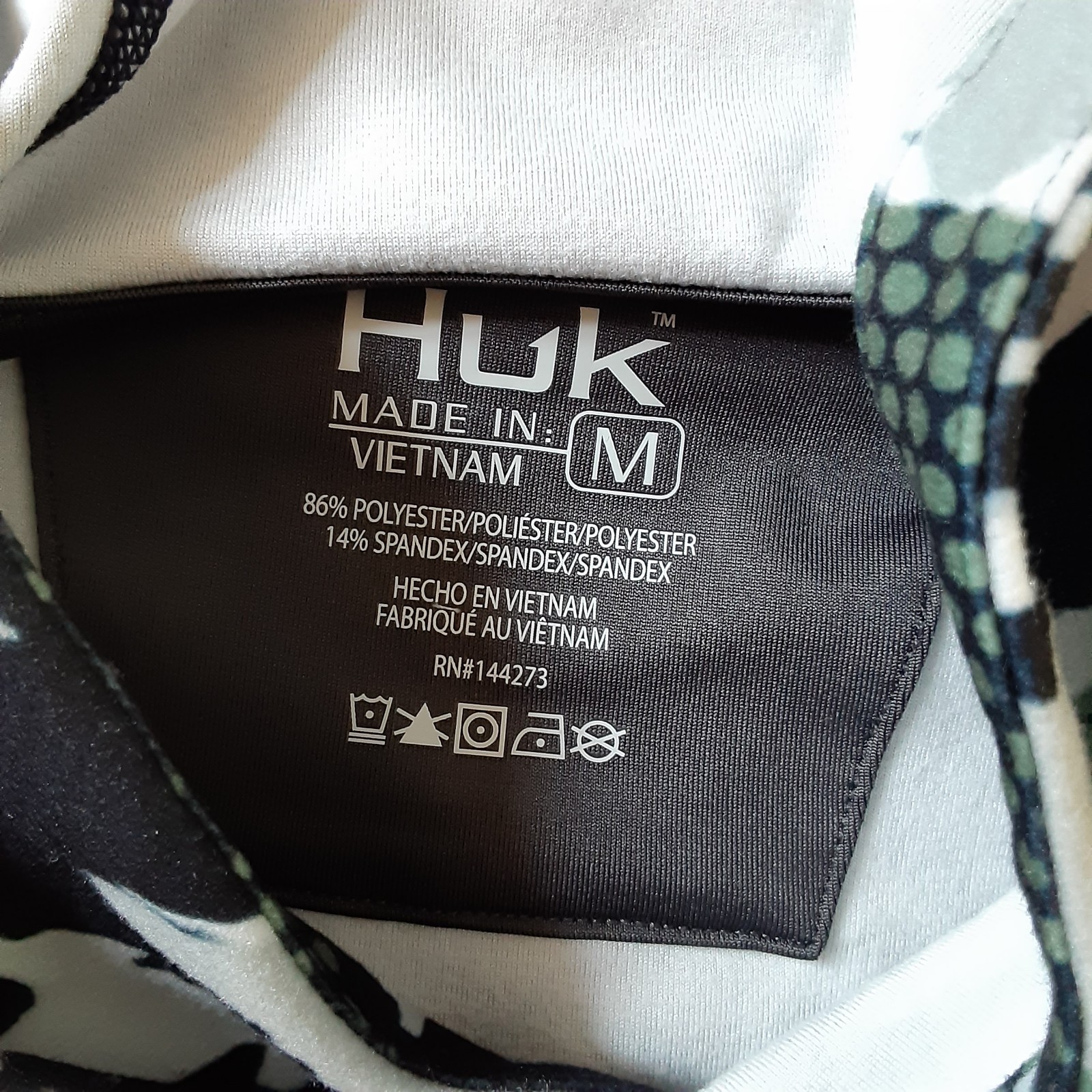 Huk Men’s Medium Leeward KC Printed Lightweight Fleece Pullover Camo Hoodie New