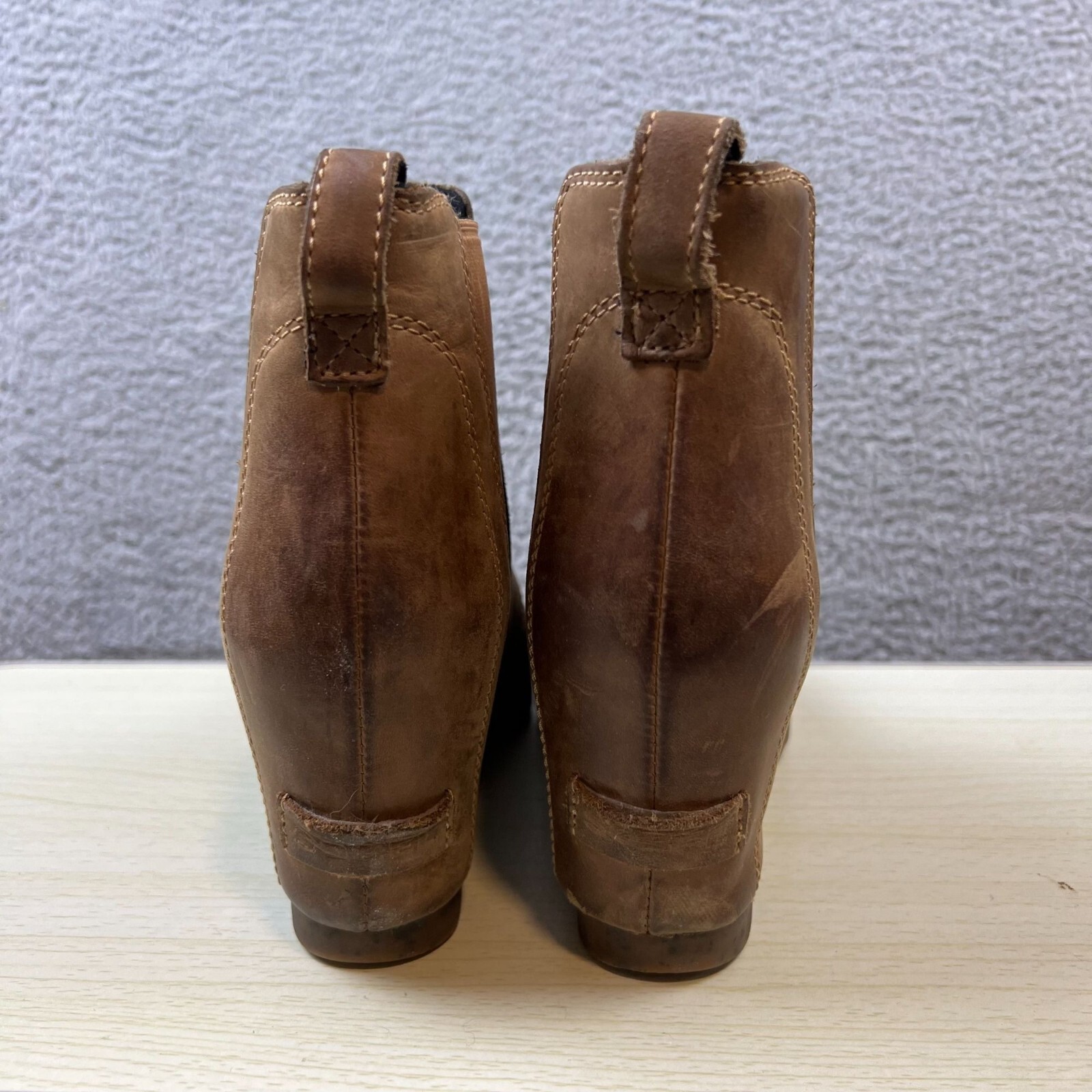 Sorel NL2334-286 Wedge II Elk Brown Leather Bootie Ankle Women’s US 7 Ladies
